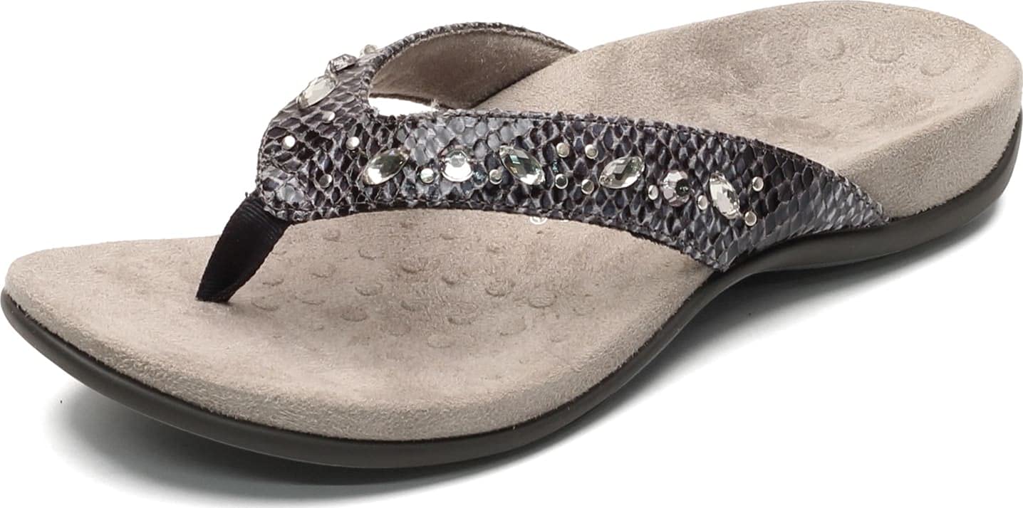 Vionic Lucia Women's Orthotic Sandals with Arch Support - Comfortable Toe-Post Flip Flops for Plantar Fasciitis Relief - Perfect for Beach, Pool & Summer Walking