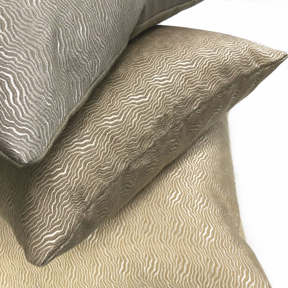 Jentry Haze Taupe Grayish Brown Abstract Wavy Lines Pillow Cover - Premium Kravet Candice Olson Fabric - Perfect for Living Room Sofa, Bedroom Decor & Modern Home Accents