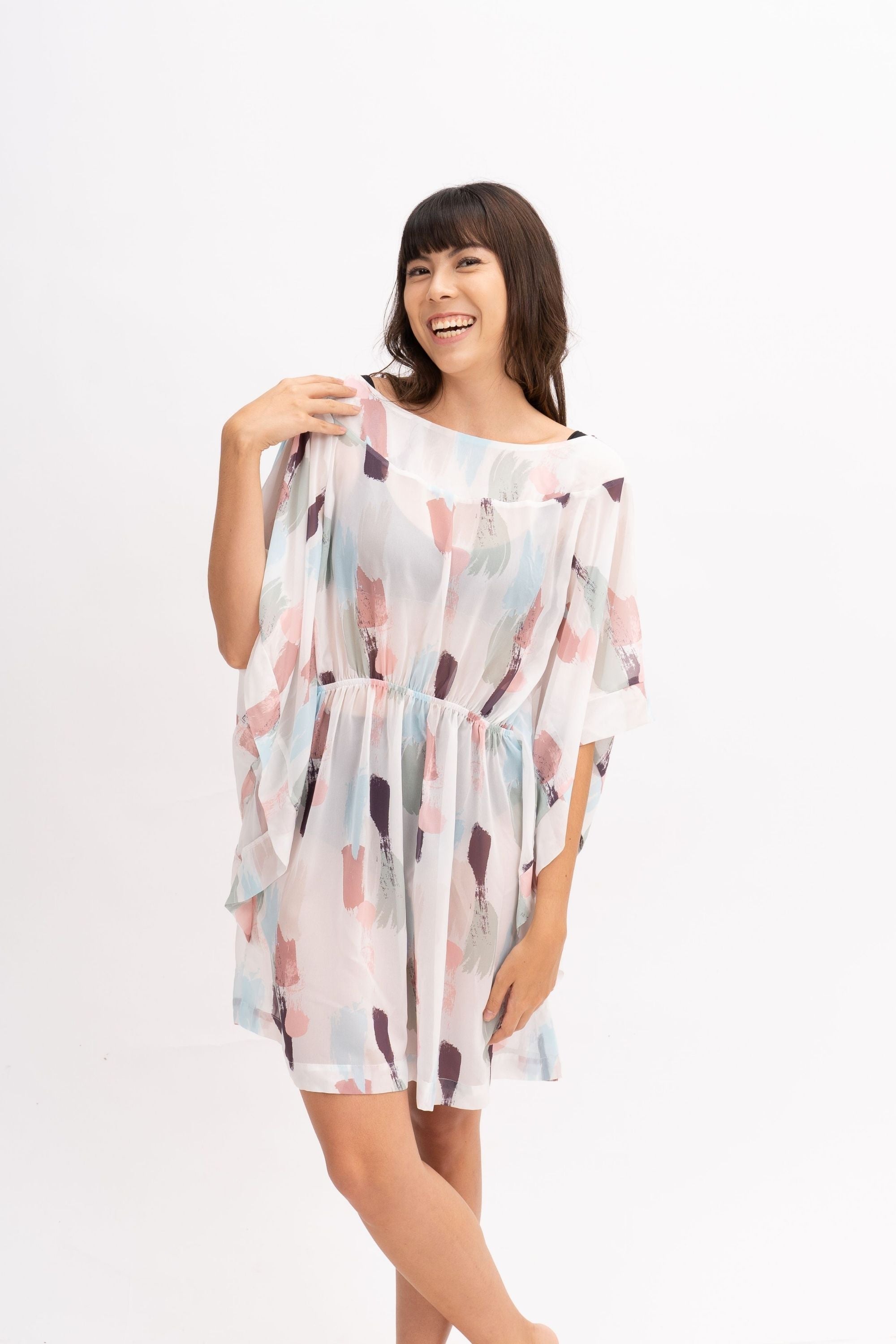 Faro Low Back Kaftan Dress for Women - Flowy Boho Maxi Dress with Side Slits - Perfect for Beach, Vacation & Summer Outfits