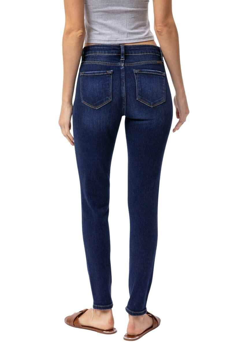 Kancan Women's High Rise Distressed Mom Jeans - KC9198L | Vintage Stretch Denim Skinny Jeans for Casual Wear & Everyday Outfits
