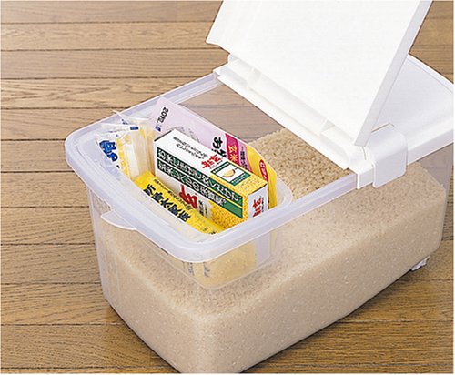 JapanBargain 1825 - Clear Plastic Rice Storage Container with Lid | Japanese Kome Bitsu Style | 11 lbs Capacity for Dry Food, Pet Food (Dog/Cat), Treats & Pantry Organization | Perfect for Kitchen, Pet Supplies & Bulk Food Storage