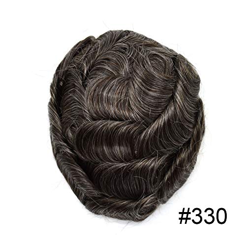 #330 #3 Dark Brown With 30% Synthetic Grey-110% Light To Medium Density