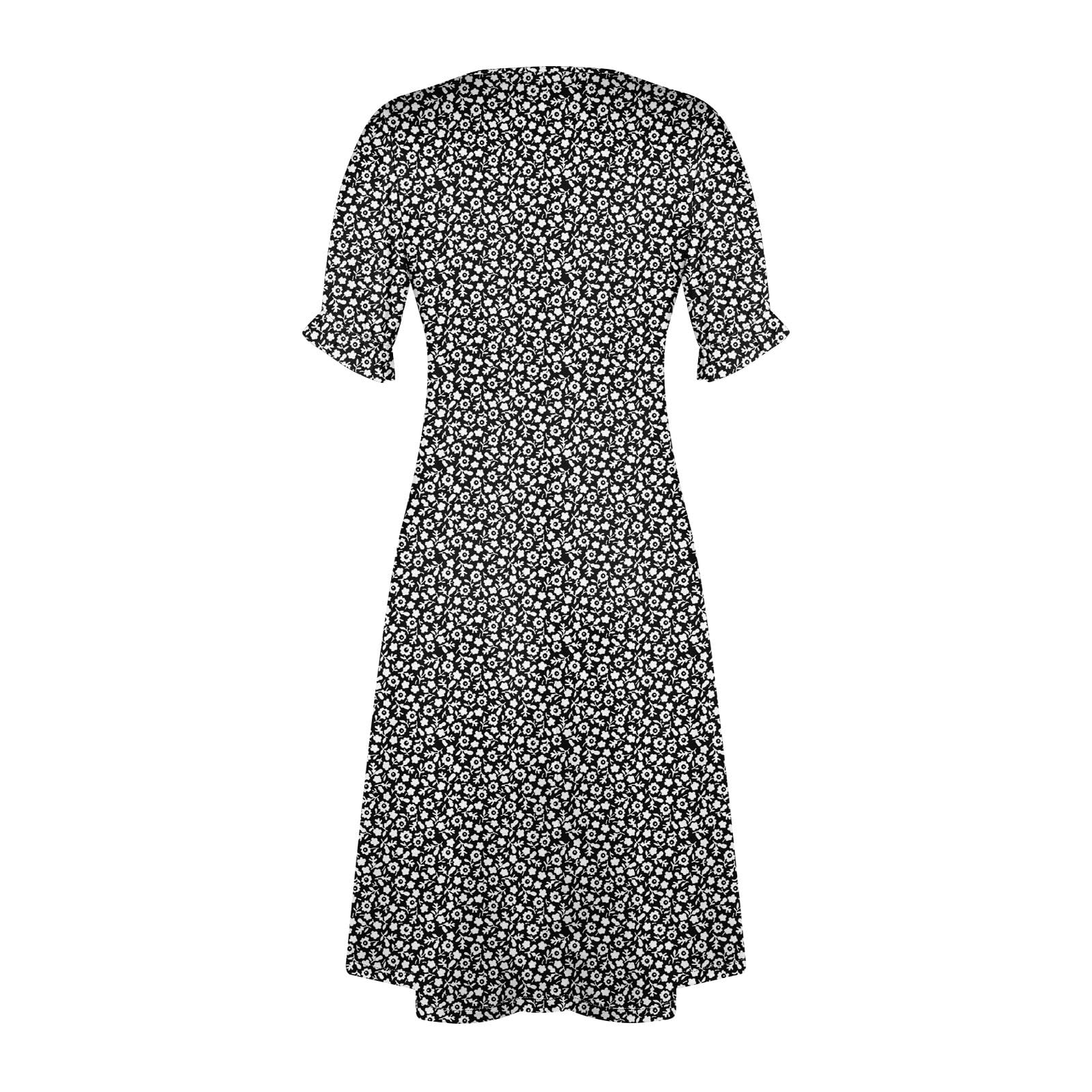 Elegant Floral Wrap Dress for Women 2024 - V Neck Ruched Beach & Church Dress - S to XXXL - Perfect for Summer Vacations, Weddings & Special Occasions
