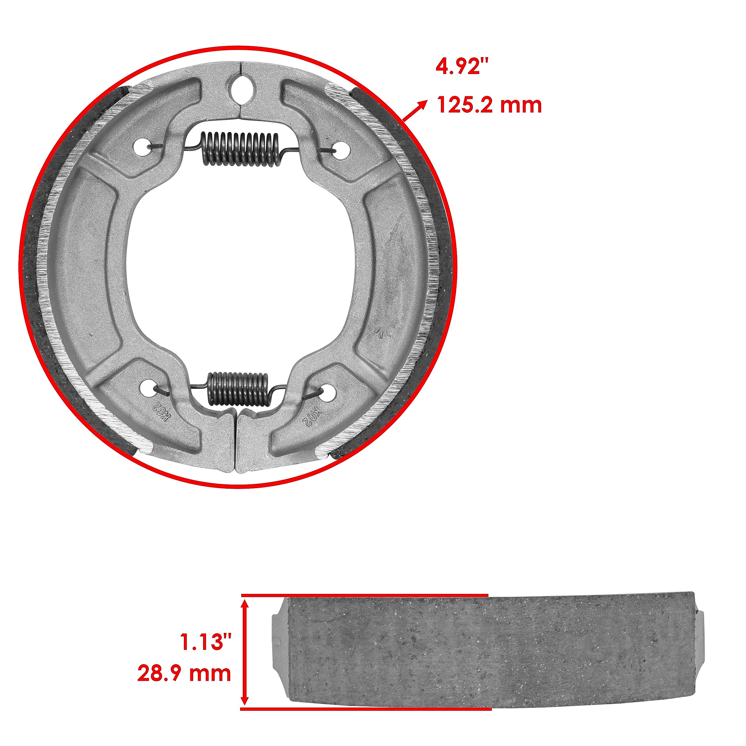Caltric Rear Brake Shoes for Yamaha RT180 RT-180 Motorcycle (1993, 1995-1998) - High Performance Brake Pads for Off-Road & Trail Riding Adventures