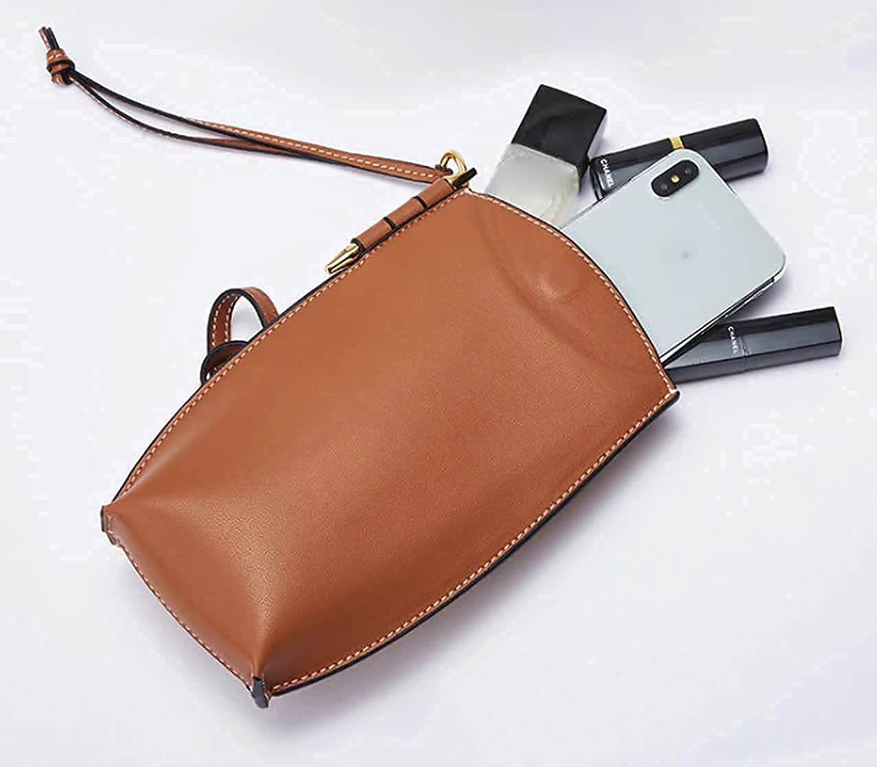 Genuine Leather Crossbody Bag for Women - Lightweight Shoulder Purse with Phone Pocket, Stylish Messenger Handbag for Everyday Use, Work, Travel & Shopping