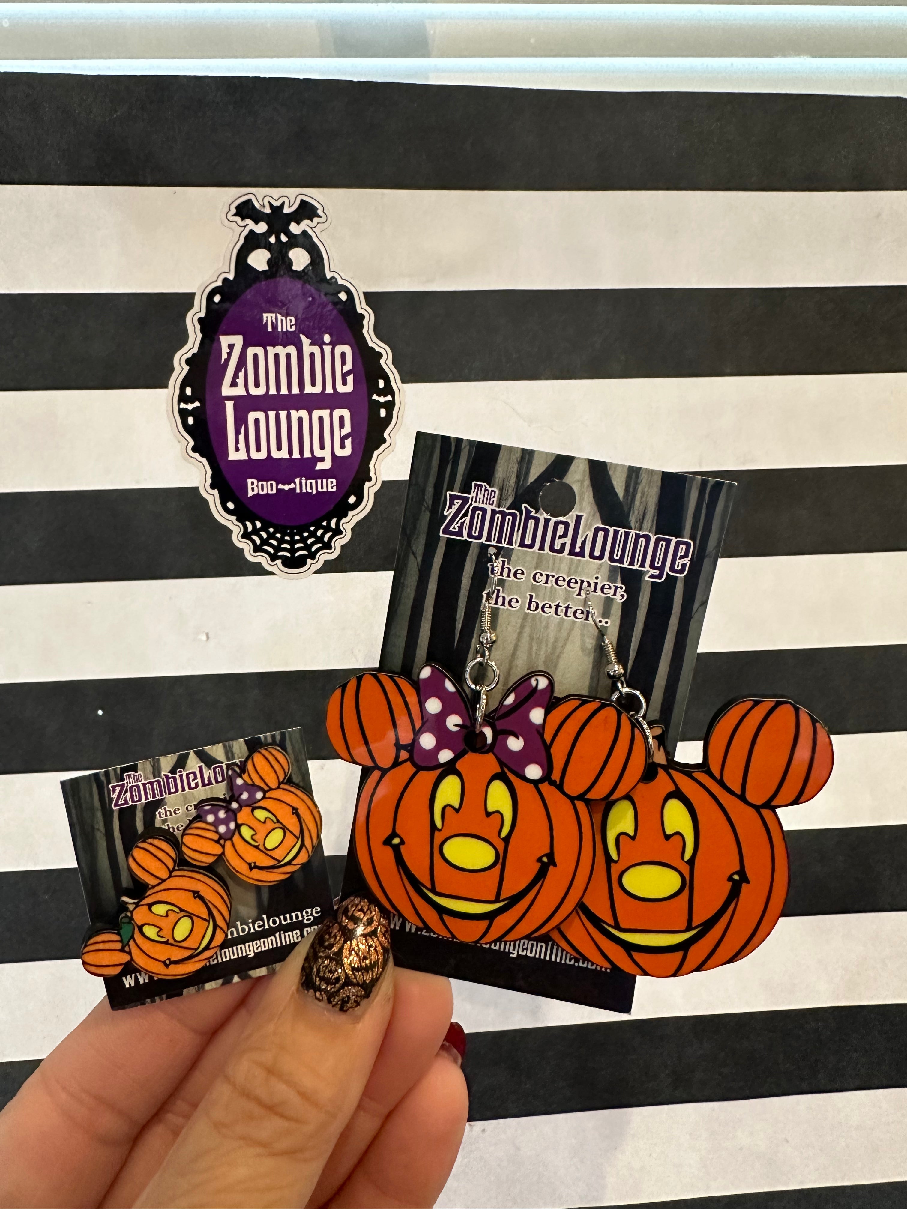 Pumpkin Mouse Earrings - Cute Halloween Jewelry for Women, Girls - Perfect for Halloween Parties, Costume Accessories & Gifts
