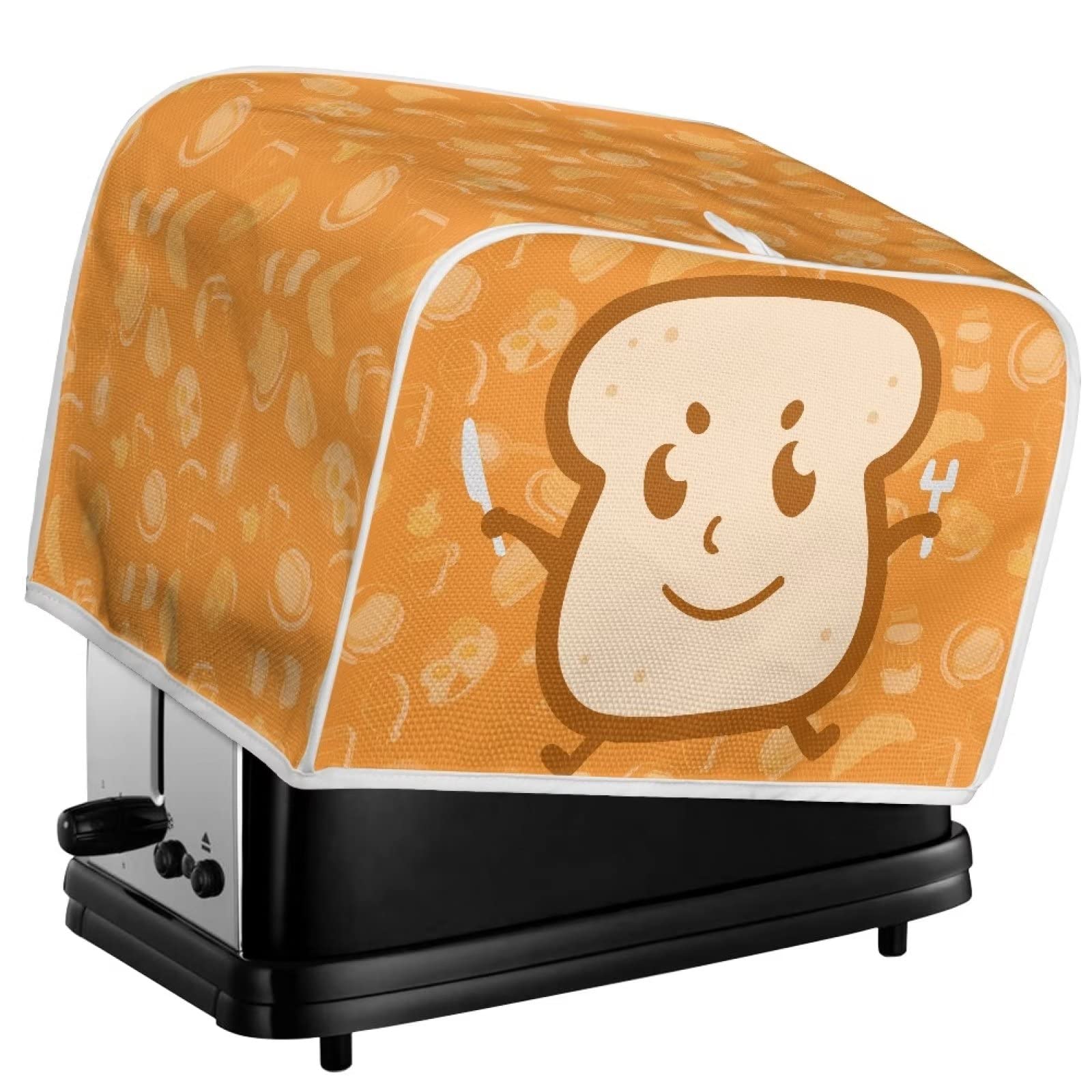Chaqlin 2-Slice Long Slot Toaster Cover - Cute Yellow Dust & Fingerprint Protection for Bread Appliances | Perfect for Kitchen Countertop & Small Appliances