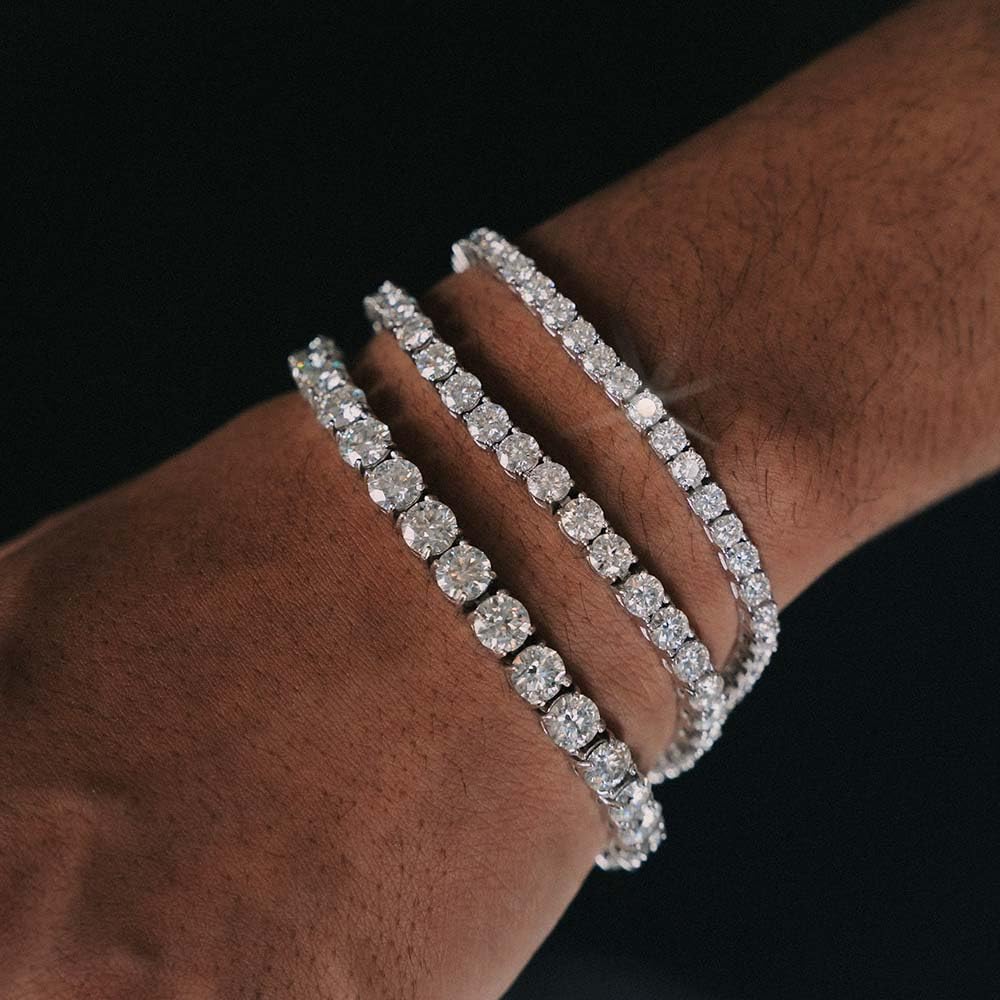 2-6.5mm Moissanite Tennis Bracelet for Women & Men - Durable Cubic Zirconia Bracelet Jewelry Gift for Anniversary, Wedding, Birthday - Perfect for Daily Wear & Special Occasions