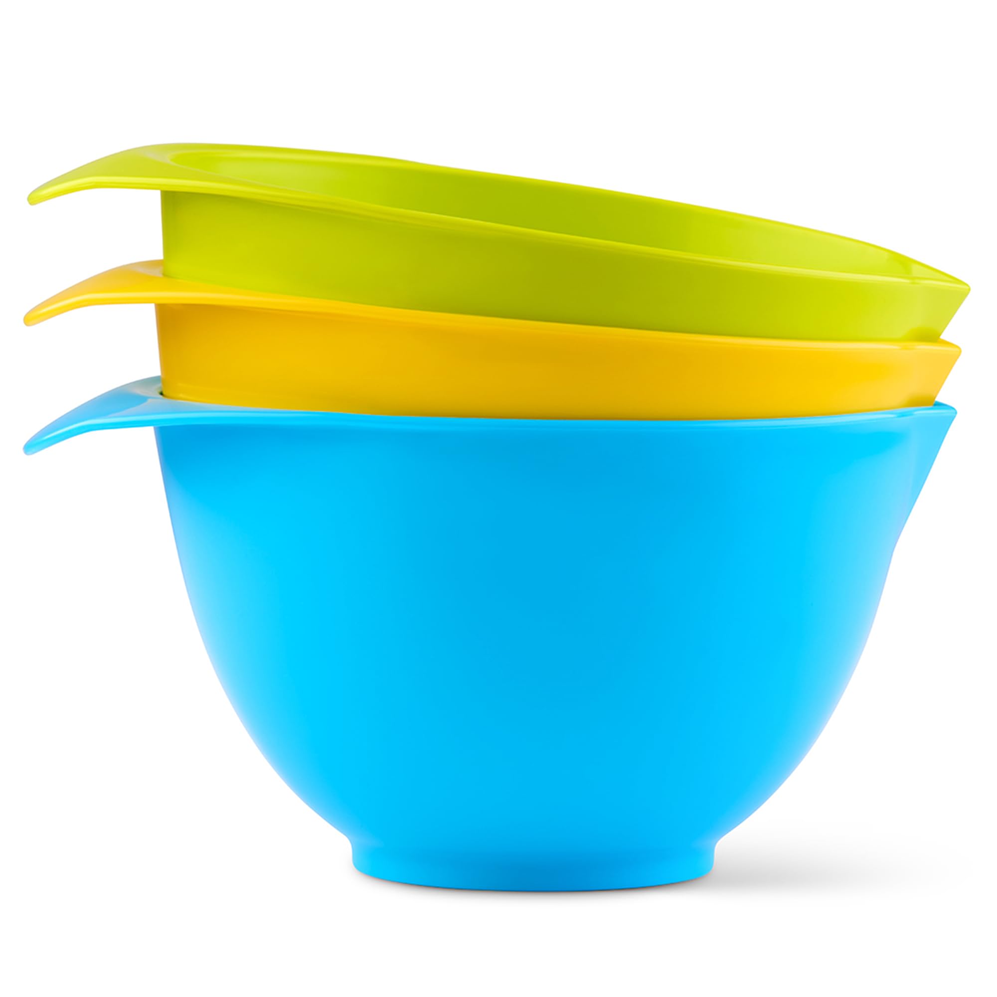 TQGEAR WePrep - 3-Piece Colorful Mixing Bowl Set (1.75-2L Each) for Meal Prep, Baking, Salads, Sauces & Snacks - Durable Kitchen Bowls for Mixing, Serving & Food Storage - Perfect for Home Cooking, Meal Planning & Entertaining