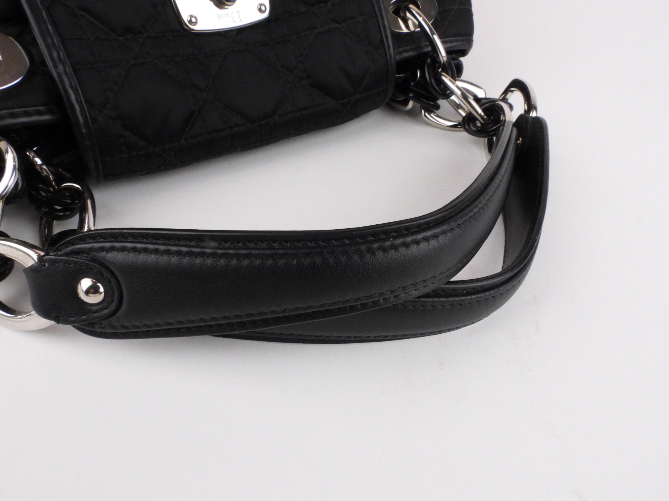 Christian Dior 2009 Black Cannage Quilted Fabric Tote Bag - Luxury Designer Handbag for Women, Perfect for Work, Travel & Everyday Use