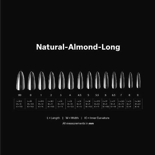 Apres Gel X Tips 2.0 (600pc) - Natural Long Almond Nail Extensions for Salon & DIY Manicure | Professional Fake Nails for Gel Polish & Acrylics | Perfect for Bridal, Party & Special Occasions