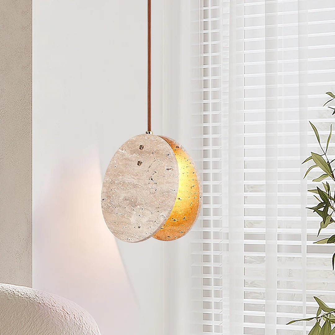 Modern Round Pendant Lamp - Elegant Hanging Ceiling Light Fixture for Living Room, Bedroom & Dining Room | Dimmable LED Lighting for Home Decor & Interior Design