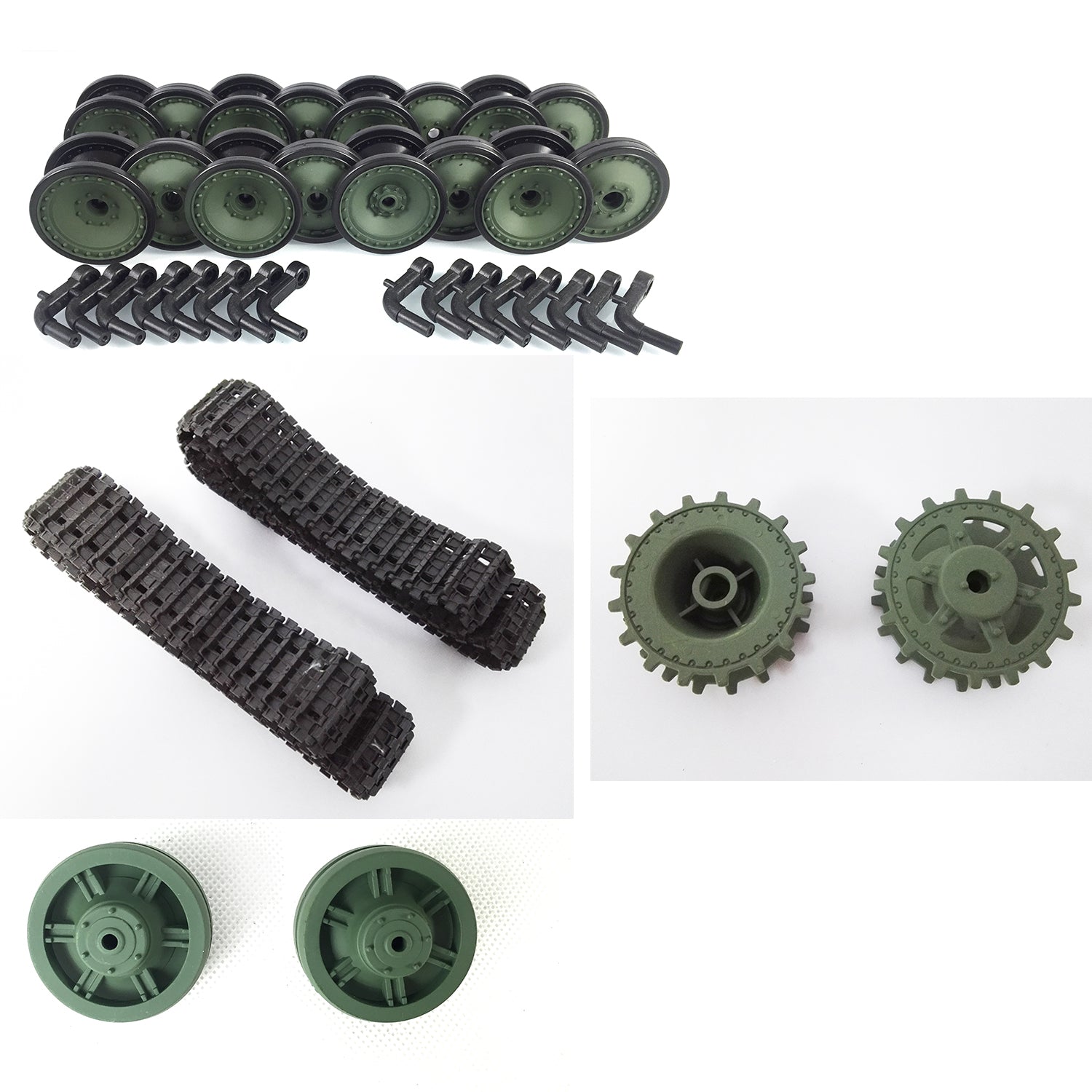 High-Quality Plastic Idler Wheels, Sprockets & Tracks for Henglong 1/16 Scale RC Tanks - Compatible with Jadpanther 3869 & Panther G 3879 Models | Durable Replacement Parts for Tank Battles & Off-Road Terrain