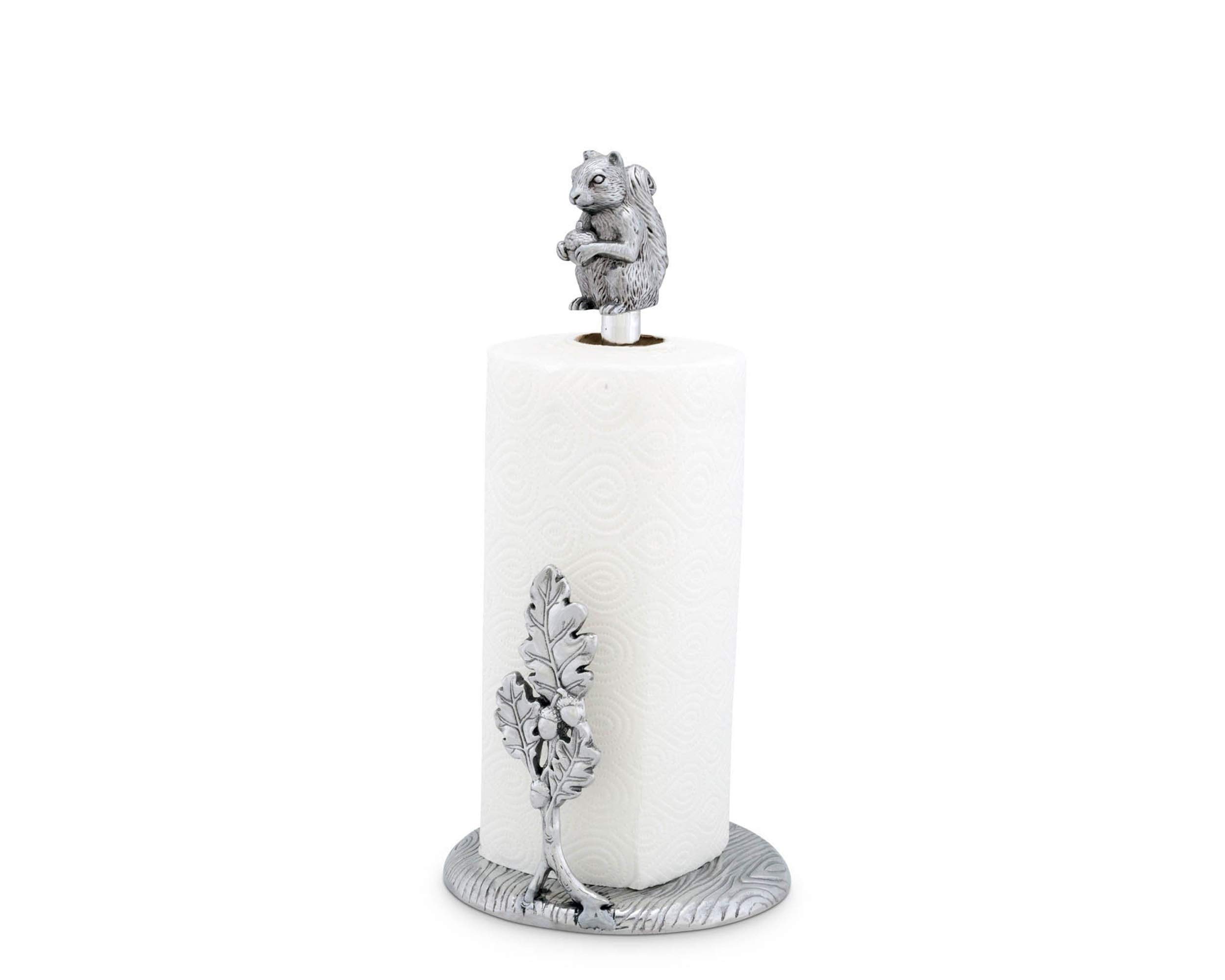 Arthur Court Squirrel Paper Towel Holder - 15 Inch Standing Kitchen Countertop Organizer for Bathroom, Office, or Dorm Decor