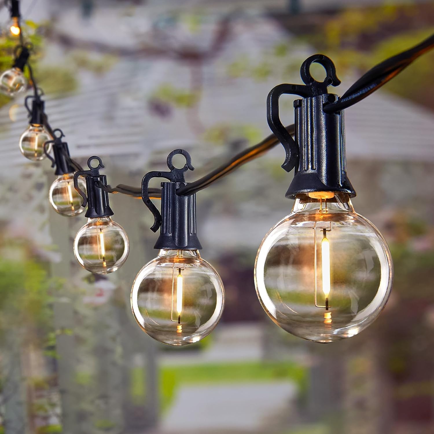 Brightown 100FT LED Outdoor String Lights with 52 Shatterproof Edison Bulbs (2 Spare) - UL Listed Waterproof Patio Lights for Backyard, Balcony, Party & Christmas Decor - E12 Base Connectable Hanging Lights - Perfect for Garden, Wedding, and Outdoor Dining Ambiance
