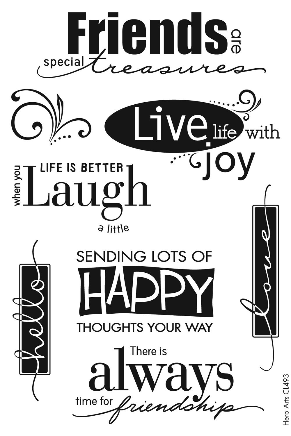 Hero Arts Live Life Polyclear Stamp Set for Card Making, Scrapbooking & DIY Crafts – Premium Clear Stamps for Paper Crafting Projects