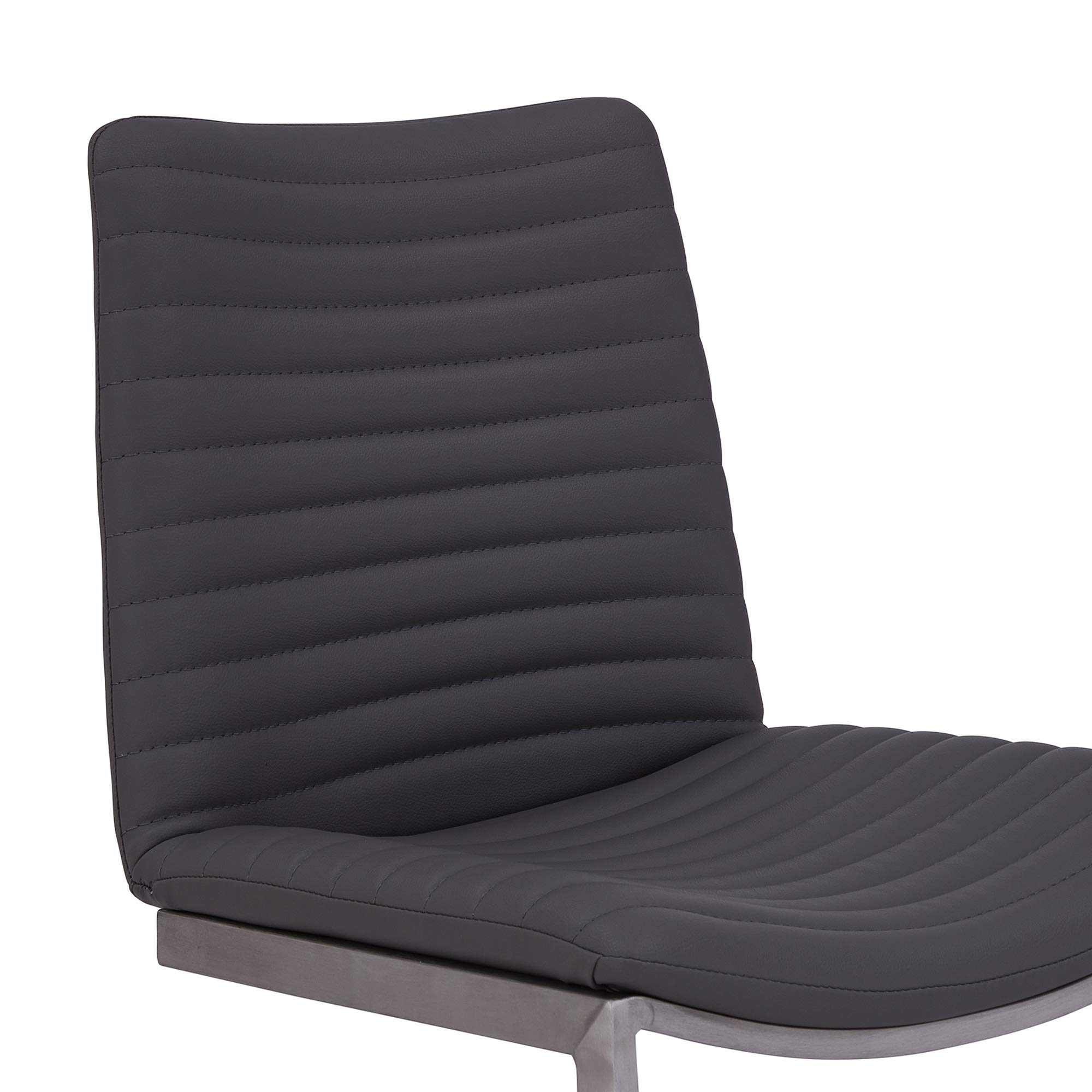 Armen Living April Contemporary Faux Leather Dining Chairs - Set of 2, 17.5