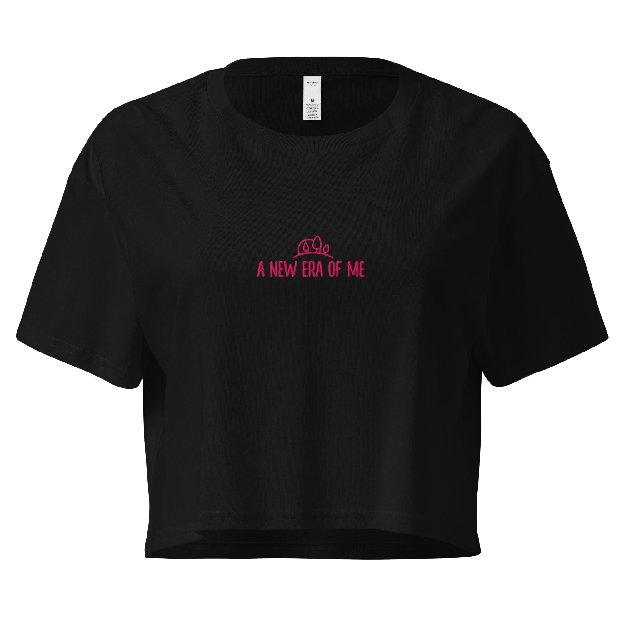 Embroidered Crop Top for Women - Pink Thread Design, Trendy Fashion, Comfortable Fit - Perfect for Summer Outfits, Casual Wear & Street Style