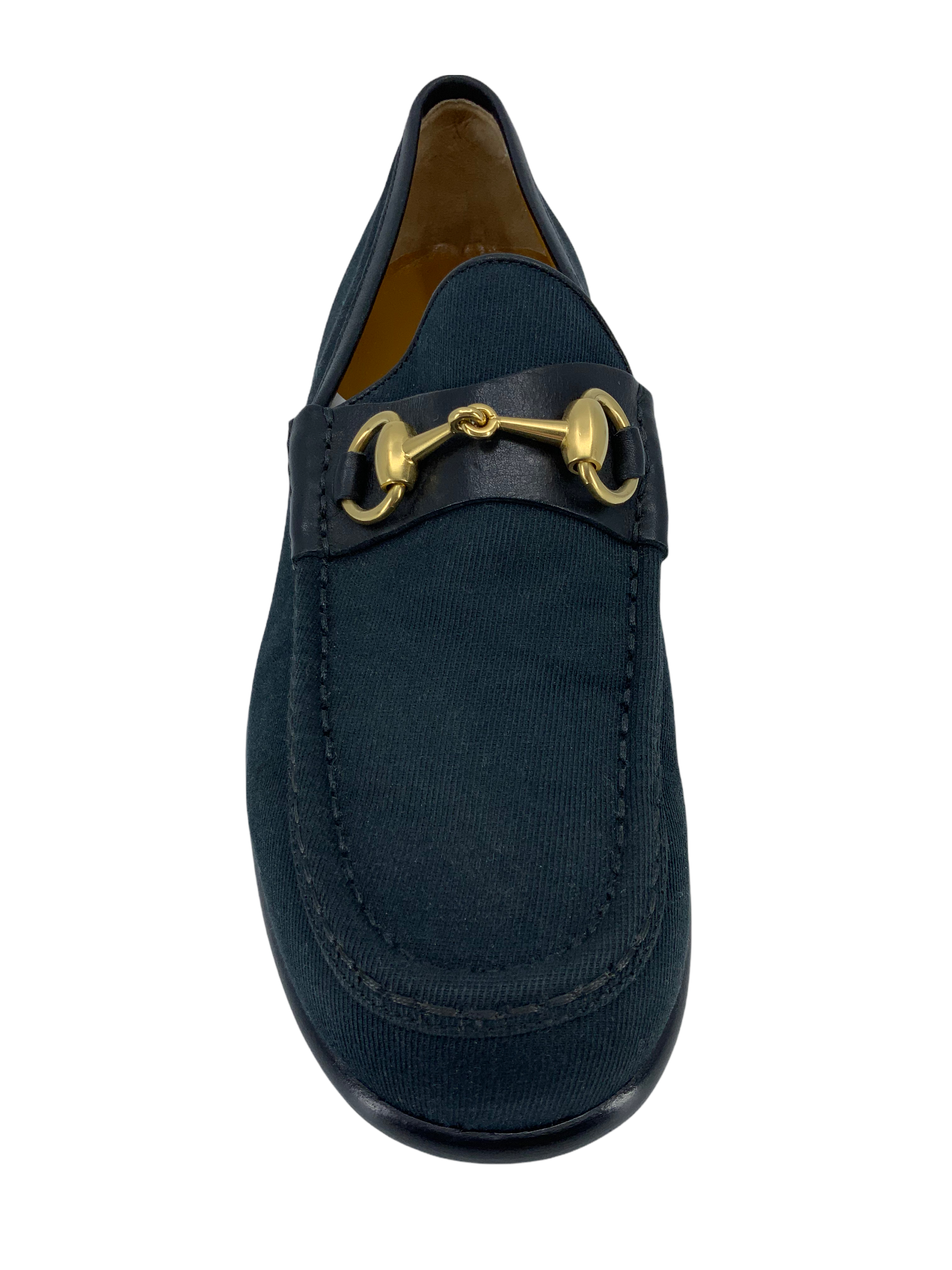Gucci Canvas Classic Horsebit Loafer Women's Size 5.5 - Premium Italian Leather Slip-On Shoes for Business, Office & Casual Wear