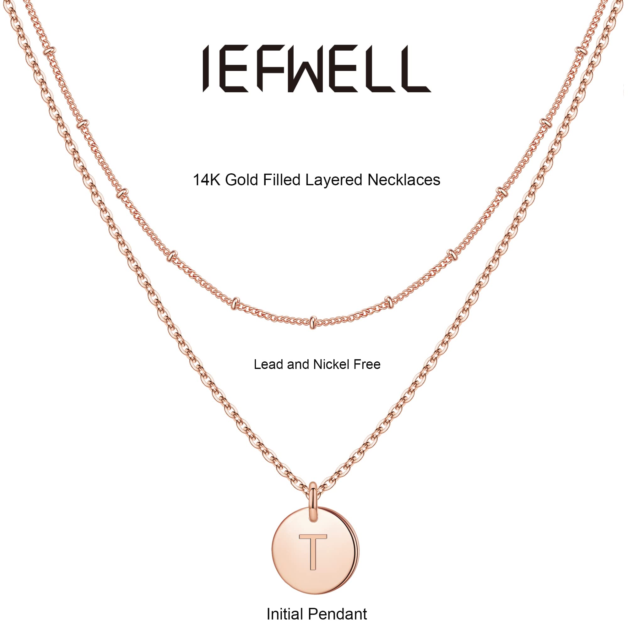 **Personalized Initial Necklaces for Women & Girls - Gold, Silver, Rose Gold Double-Sided Engraved Hammered Coin Pendant, Layered Jewelry Gift for Easter, Birthday, Christmas | Perfect for Teens, Kids & Fashion Accessories**