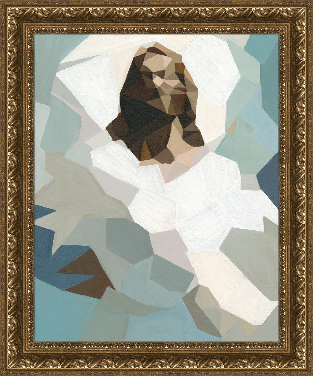 Christ In Blue By Brittany Lemmon - Religious Wall Art for Home & Church Decor - Perfect for Living Room, Bedroom & Prayer Spaces