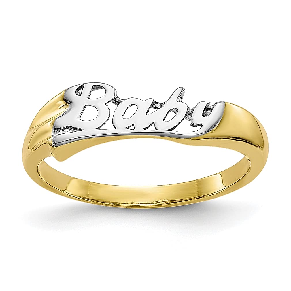 10K Yellow Gold Baby Ring Size 3.00 - Dainty Children's Jewelry, Thoughtful Gift for Women & Girls - Perfect for Christenings, Birthdays & Special Occasions