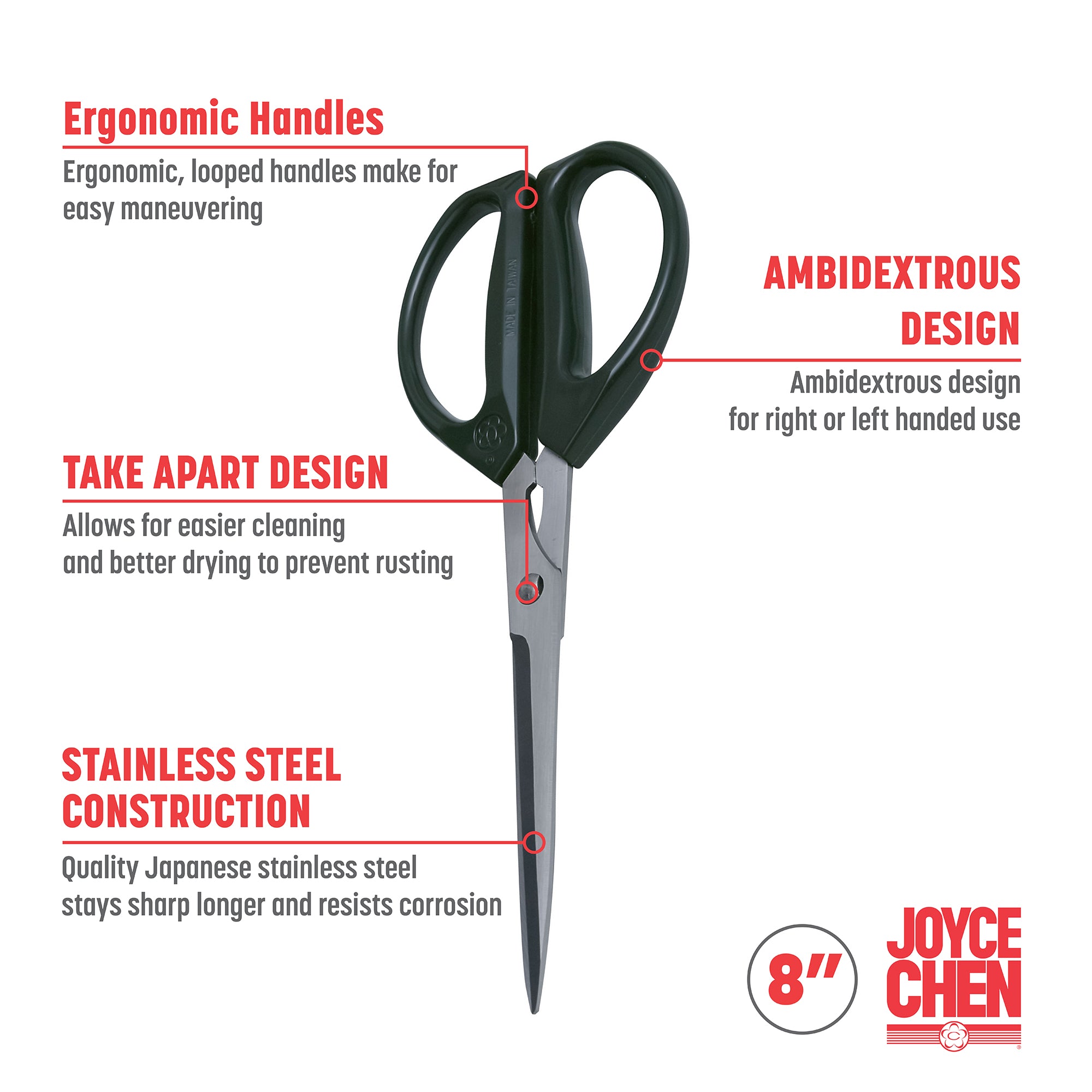 Premium Stainless Steel Kitchen Scissors - 8