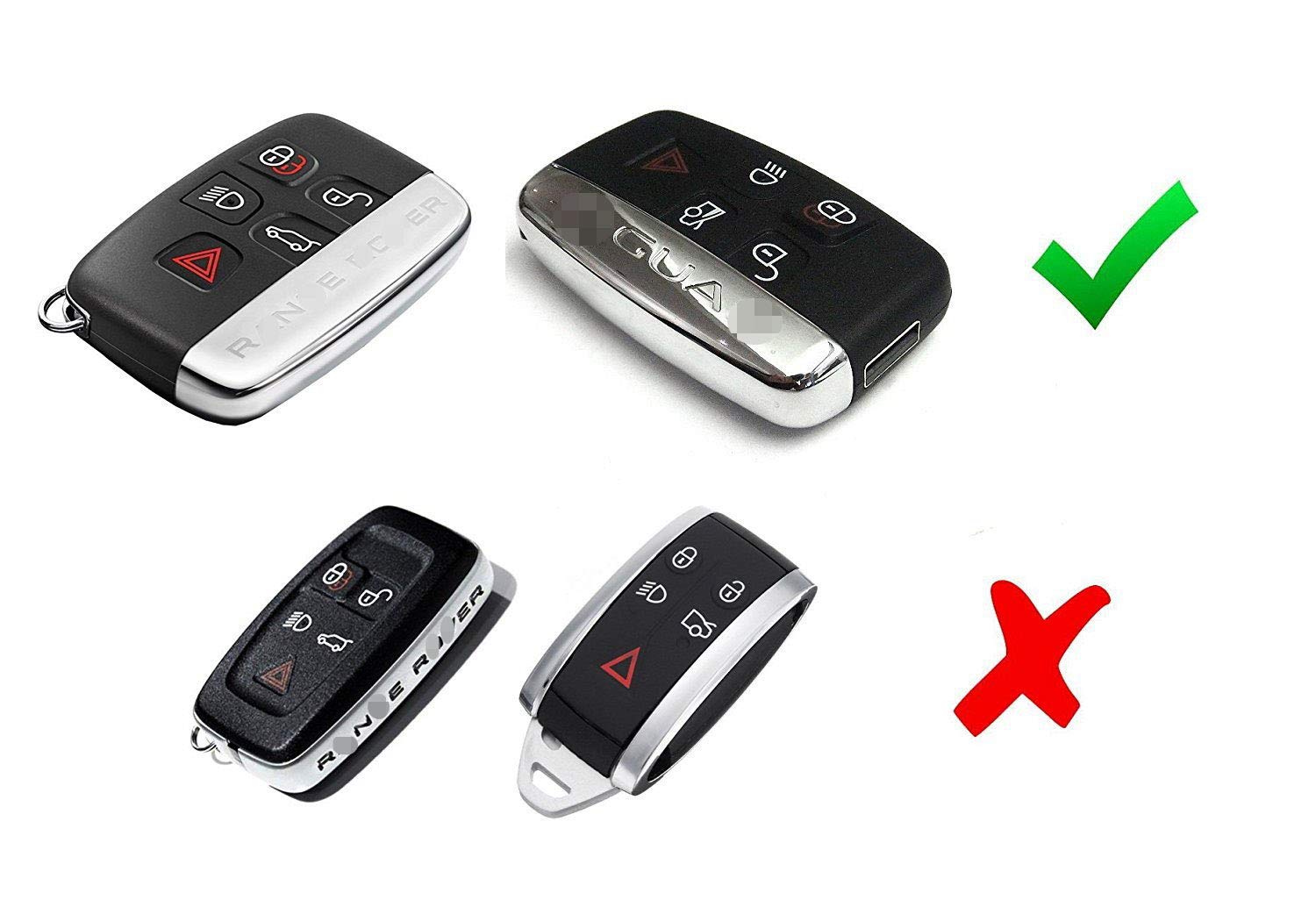 Premium Chrome Black TPU Key Fob Cover for 2010-2016 Land Rover Keyless Smart Key - Durable Protection & Stylish Design for Car Keys