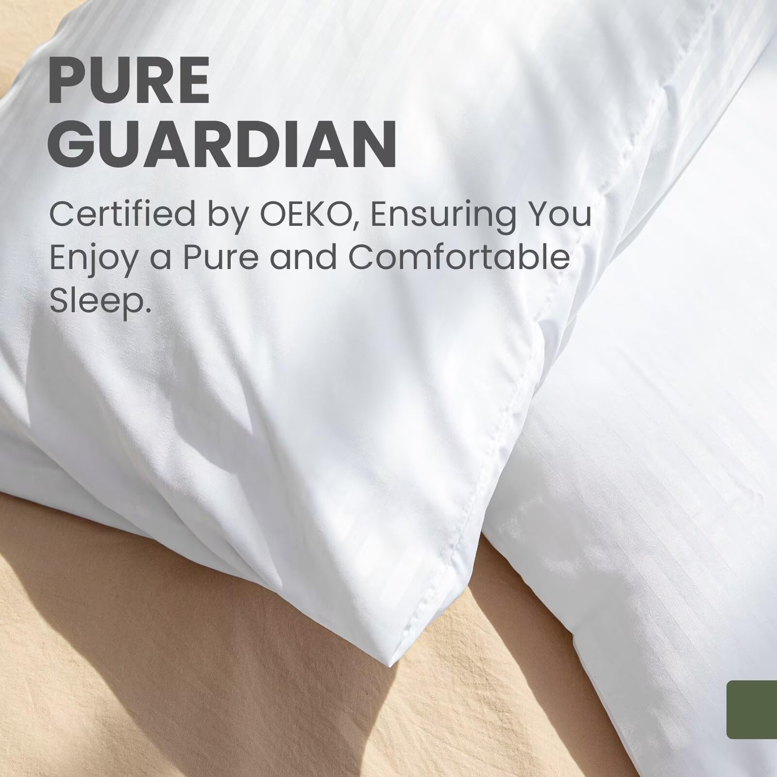 4 Pack Standard Size Pillow Protectors with Zipper - Oeko-TEX Certified, Luxury Hotel Quality Pillow Covers - Soft, Breathable & Machine Washable (20