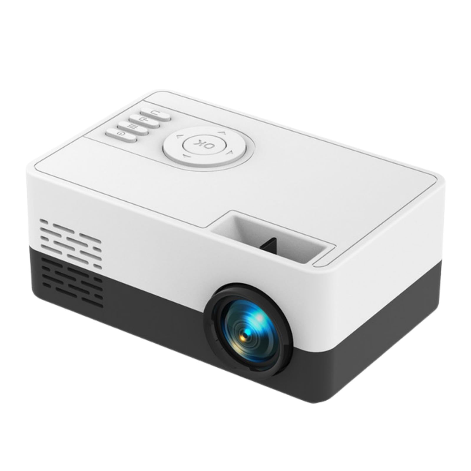 Portable Mini Projector 1080P Full HD - Home Theater Movie Projector Compatible with iPhone, Android, Laptop & HDMI Devices | Wireless Screen Mirroring for Indoor & Outdoor Movies, Gaming, Presentations (White)