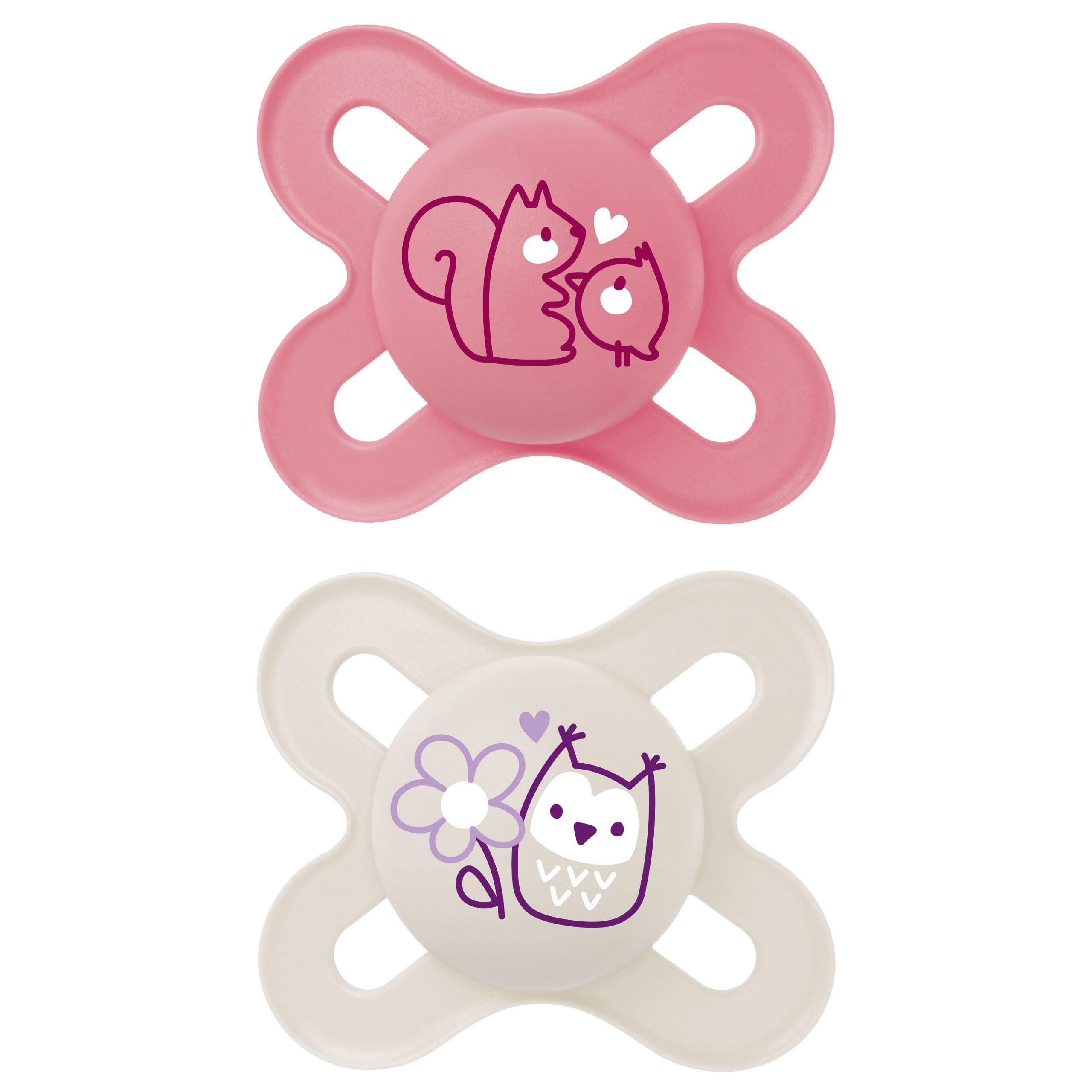 MAM Original Start Matte Baby Pacifiers for Newborns 0-3 Months - BPA-Free Silicone Soothers with Sterilizer Case (2-Pack) - Pediatrician Recommended, Easy to Clean - Perfect for Daycare, Travel & Soothing Fussy Babies