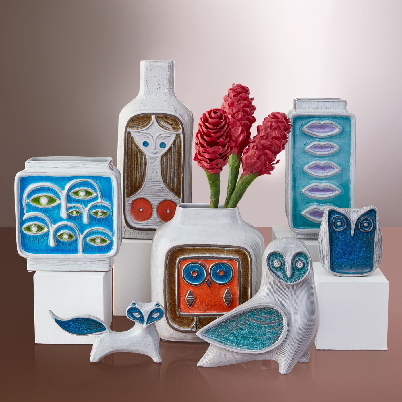 Handmade Glass Menagerie Eyes Vase - Unique Decorative Centerpiece for Home, Wedding & Gift Giving
