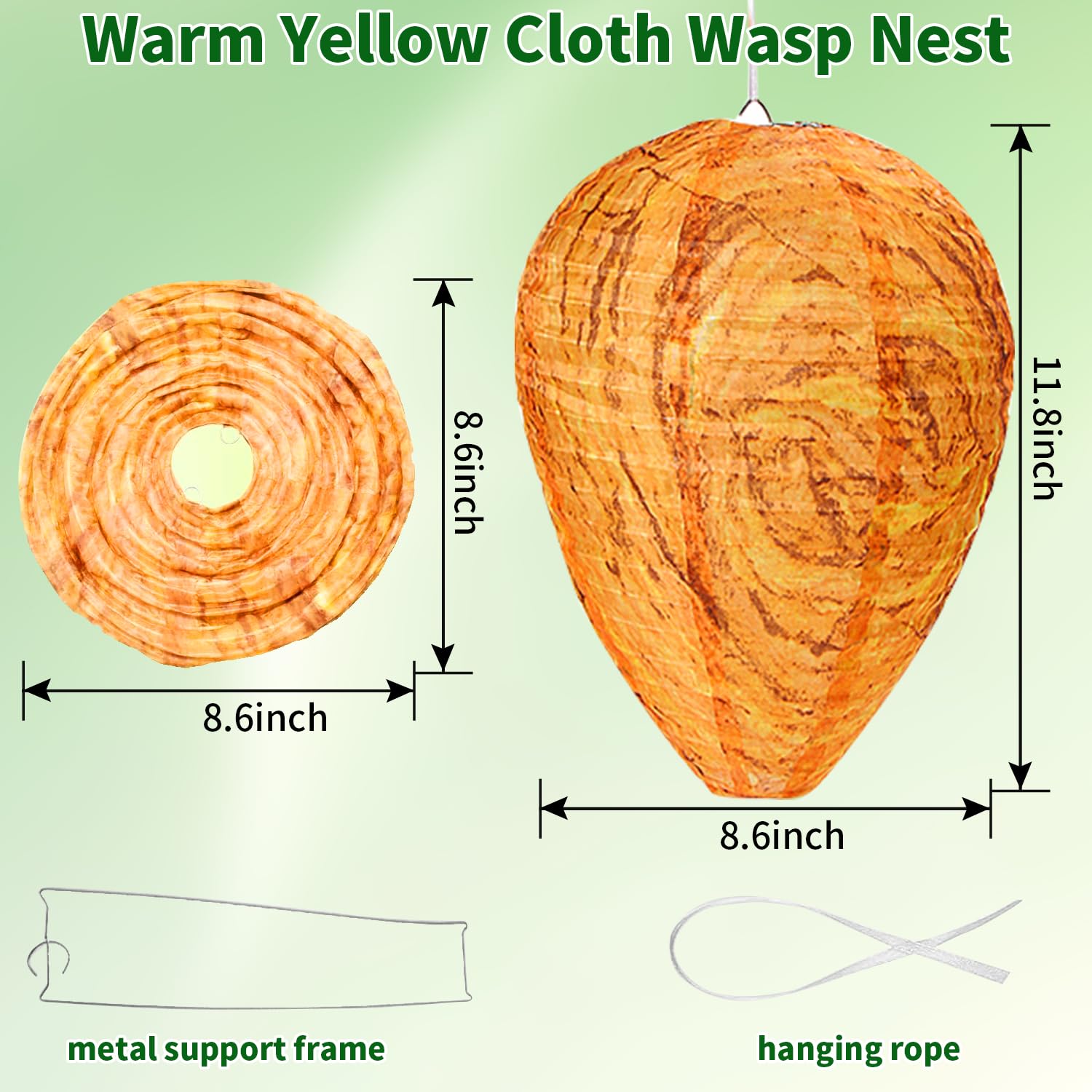 4 Pack Fake Wasp Nest Decoy - Outdoor Waterproof Wasp Deterrent - Hanging Hornet Nest Replica for Patio, Backyard, Garden - Natural Wasp Repellent for Home & Outdoor Areas (Orange) - Perfect for BBQ Parties, Camping and Outdoor Dining Protection