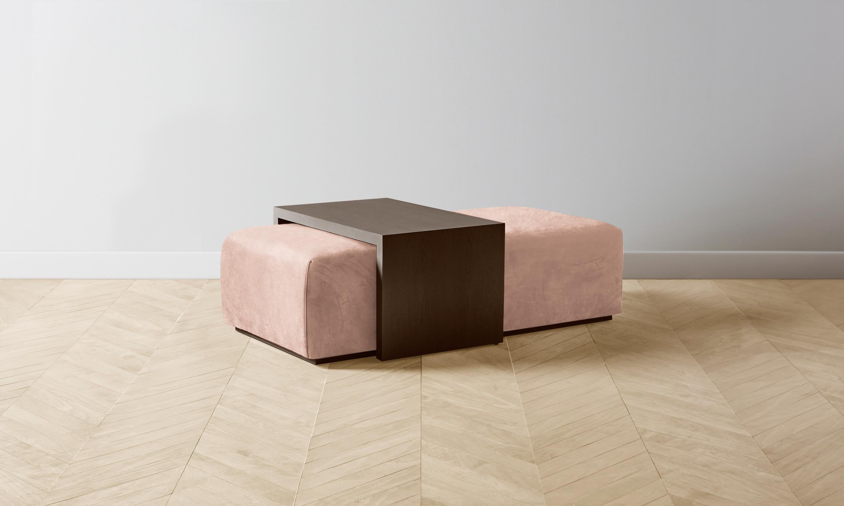 The Bowery Ottoman - Performance Velvet Dusty Rose - Stylish & Durable Footrest for Living Room, Bedroom, or Office - Perfect for Relaxing & Decorating