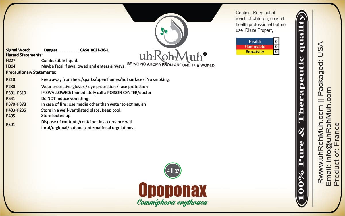 Pure Opoponax Essential Oil 4oz - 100% Natural, Therapeutic Grade from France | Aromatherapy, Relaxation & Skin Care
