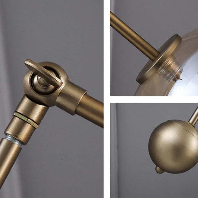 Minimalist Sphere Long Arm Metal Floor Lamp - Modern Adjustable Standing Light for Living Room, Bedroom, or Office Decor