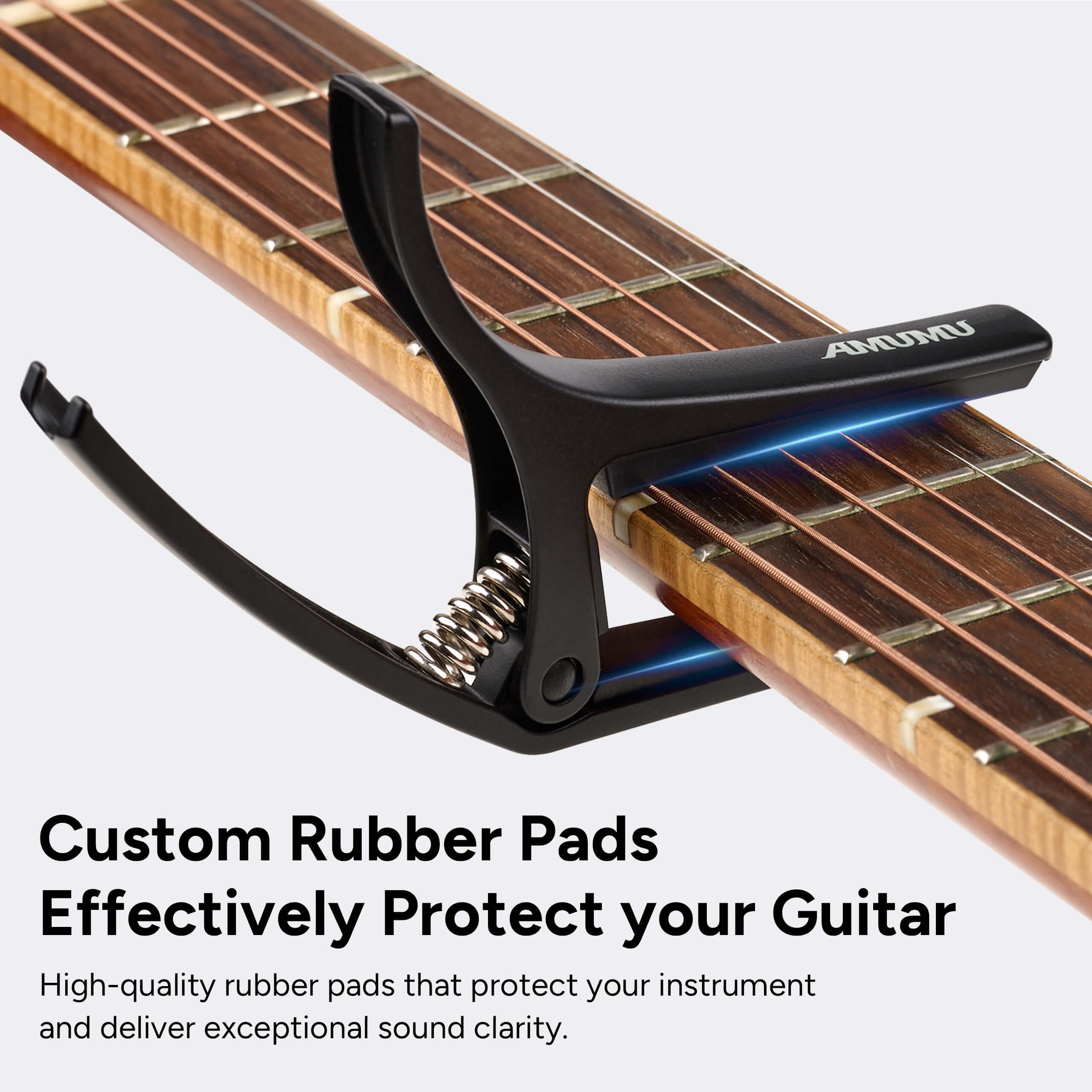 AMUMU PitchMate Guitar Capo with Bridge Pin Puller - Universal Fit for Electric & Acoustic Guitars | Secure Grip, Compact Design | Perfect for Live Performances & Studio Recording