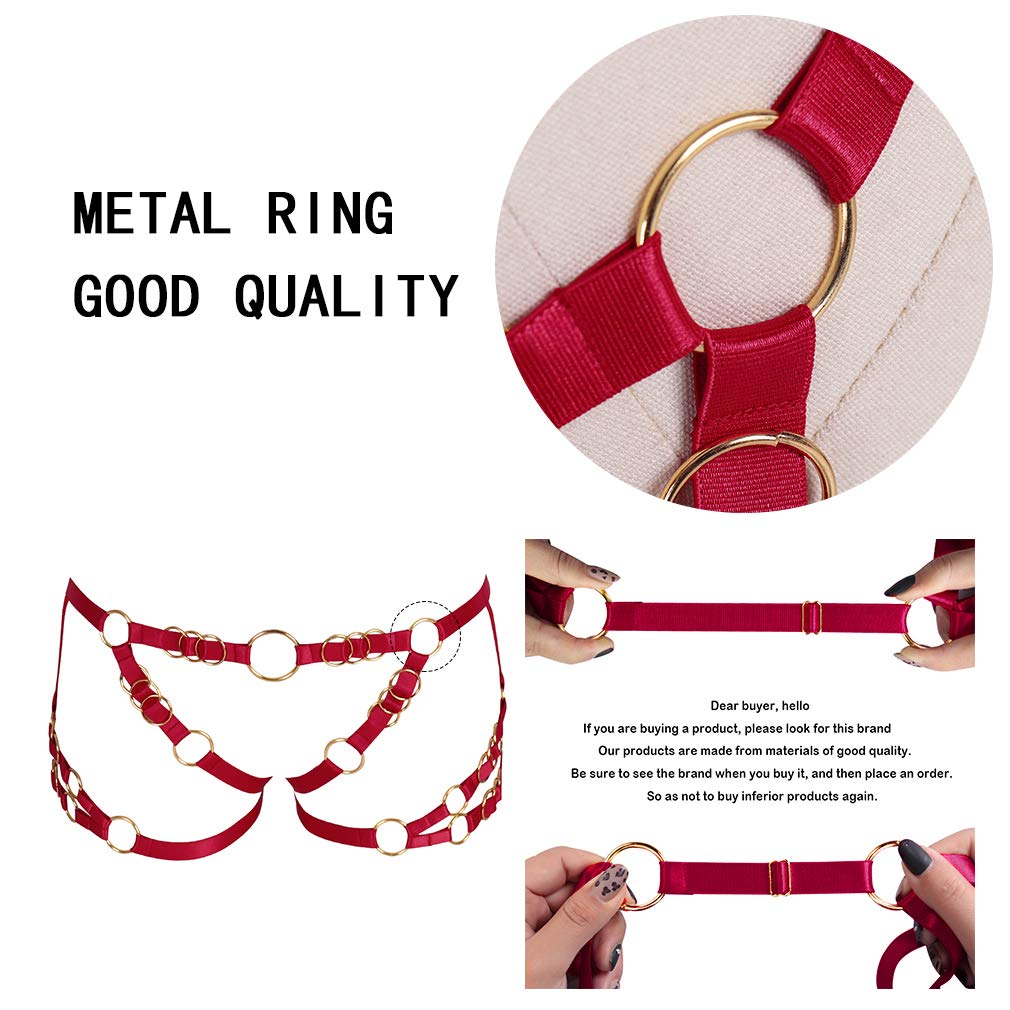 Women's Gothic Punk Body Harness Garter Belt - Sexy Halloween Party Costume Accessories for Carnival, Dance & Cosplay