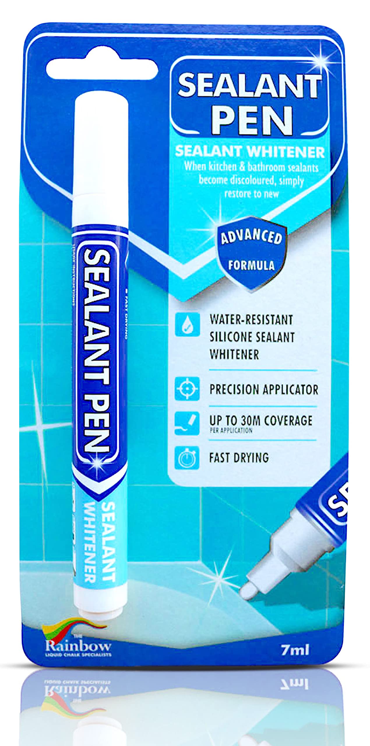 White Silicone Caulk Pen - 5mm Narrow Tip Waterproof Sealant Marker for Kitchen, Bathroom, Sink & Shower Tiles | Stain Remover & Colorant Paint | Perfect for DIY Home Repairs & Waterproofing Projects