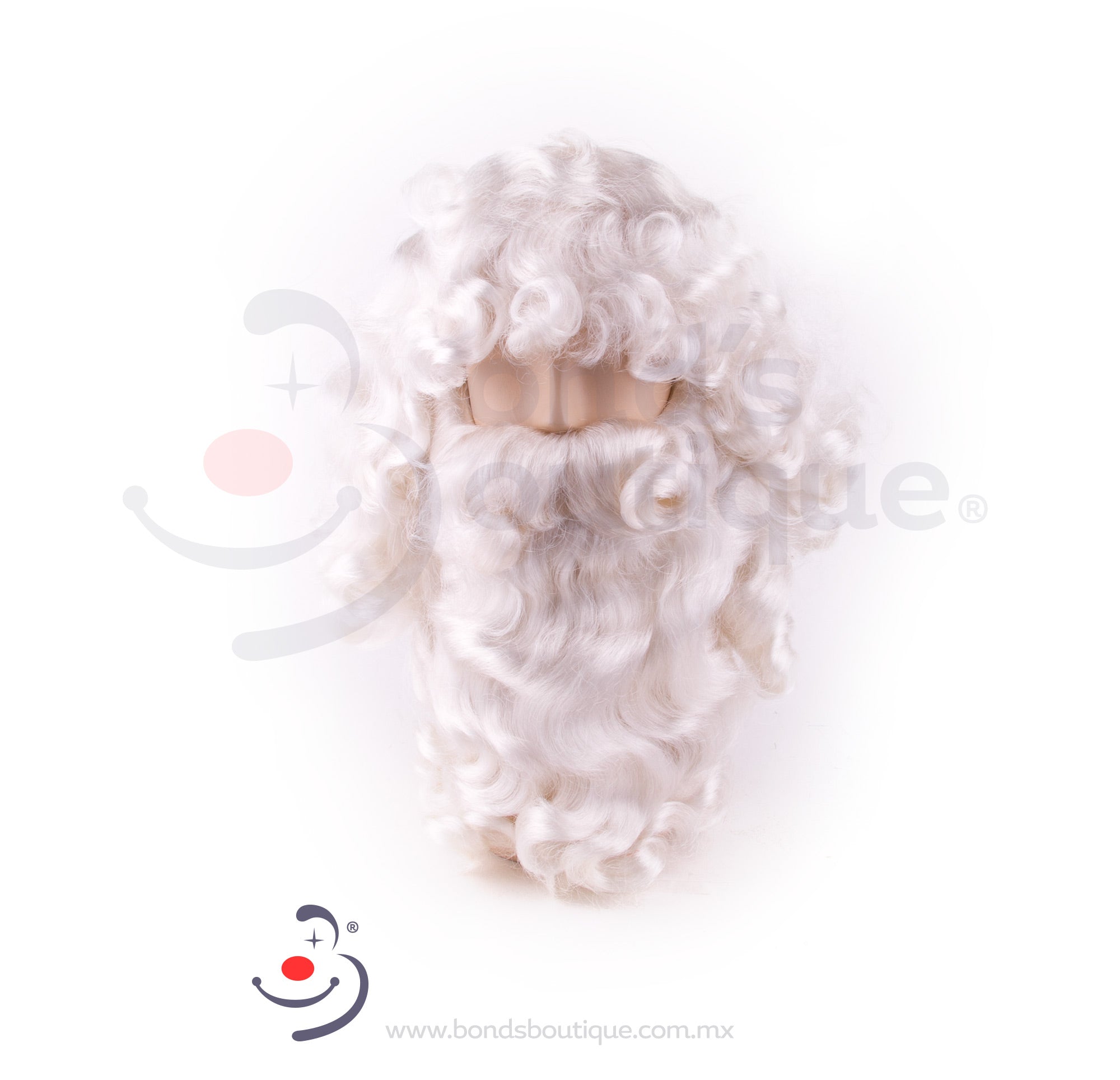 Santa Claus Wig and Beard Set - Realistic White Christmas Costume Accessories for Holiday Parties, Cosplay, and Festive Family Photos