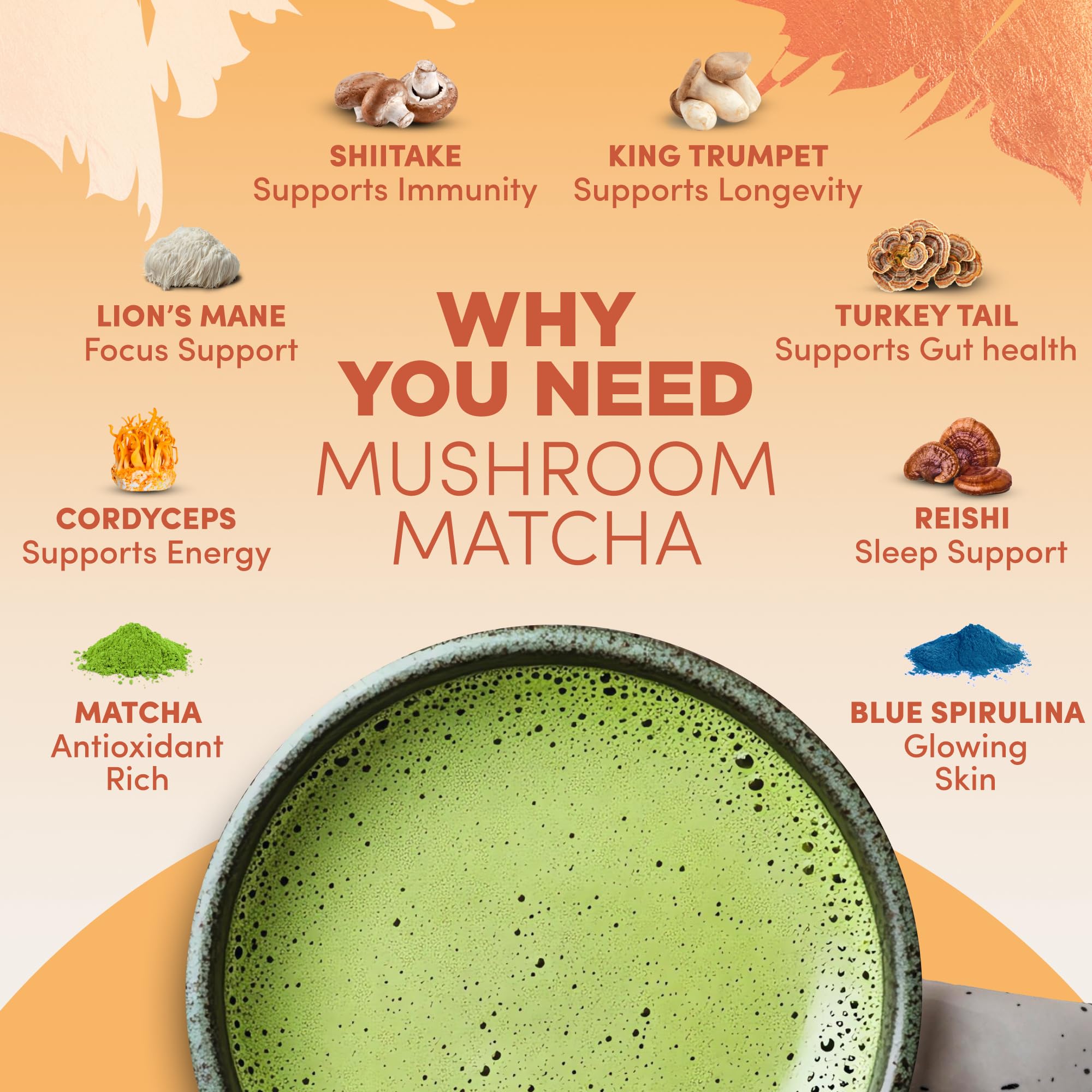 RYZE Ultimate Energy Bundle - USDA Organic Mushroom Coffee & Mushroom Matcha with Probiotic Creamer | 6 USA-Grown Adaptogenic Mushrooms for Energy Boost, Mental Focus, Gut Health & Immune Support (90 Servings) | Perfect for Morning Routine, Workout Recovery & Stress Relief