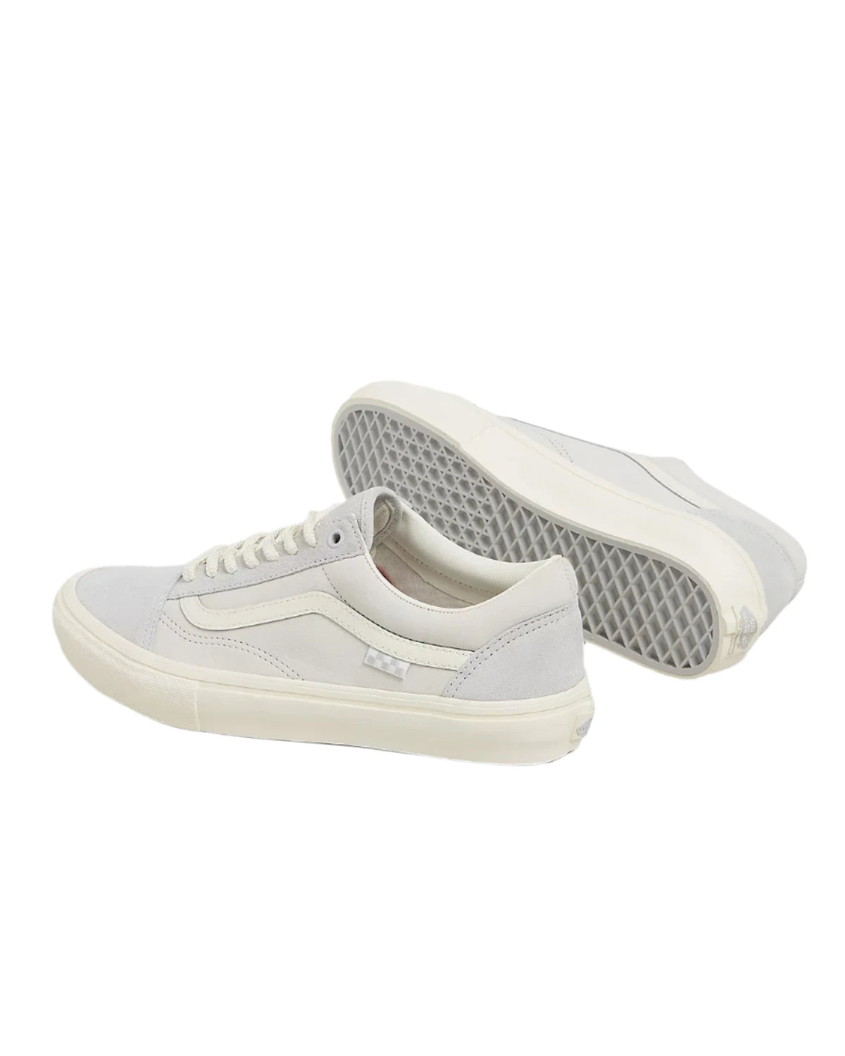 VANS Women's Old Skool Skate Shoes - Classic Grey/Marshmallow Sneakers for Skateboarding & Casual Wear | Comfortable Canvas Shoes for Women's Street Fashion