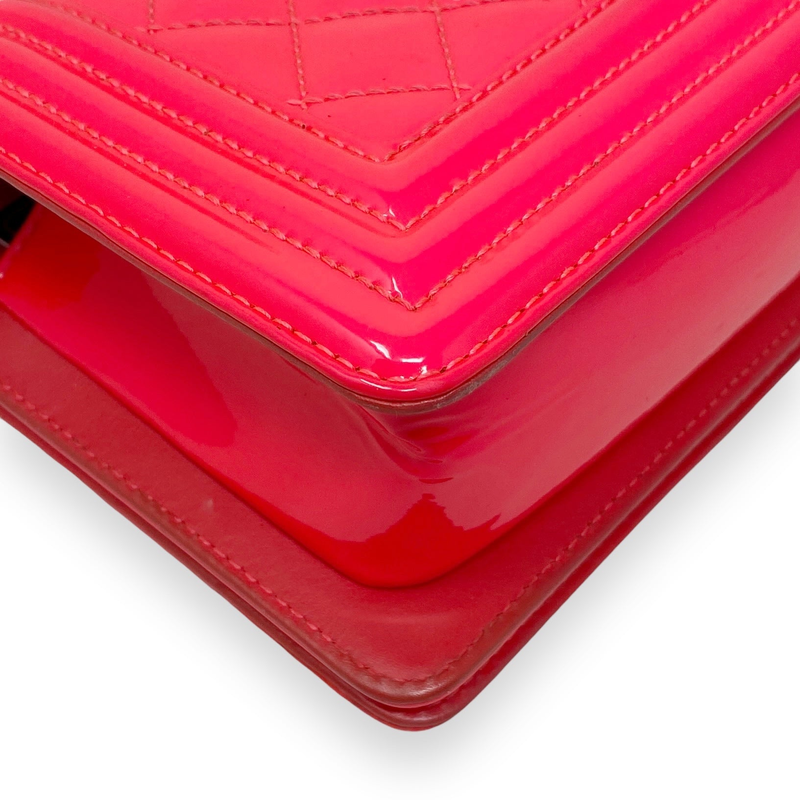 Chanel Pink Patent Leather Small Boy Bag - Luxury Crossbody Handbag for Women, Perfect for Parties, Dates & Special Occasions
