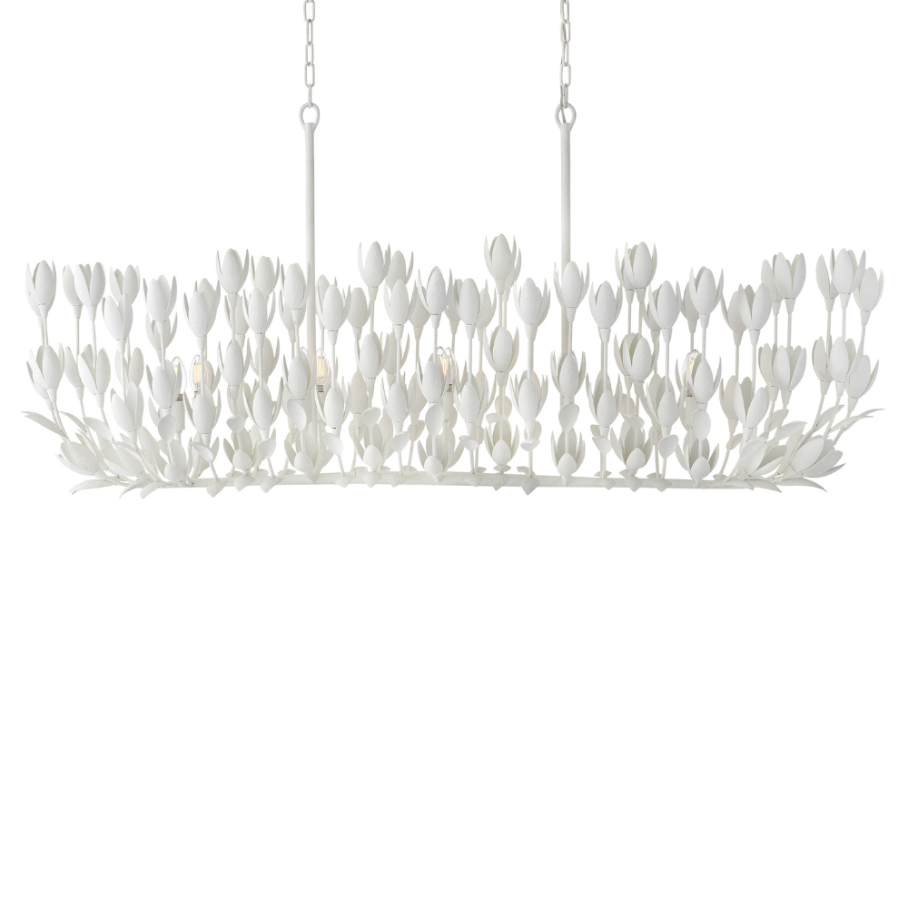 Magnolia Linear Chandelier - Modern Crystal Pendant Light Fixture for Dining Room, Kitchen Island & Living Room Decor | Elegant LED Lighting for Home & Office Spaces