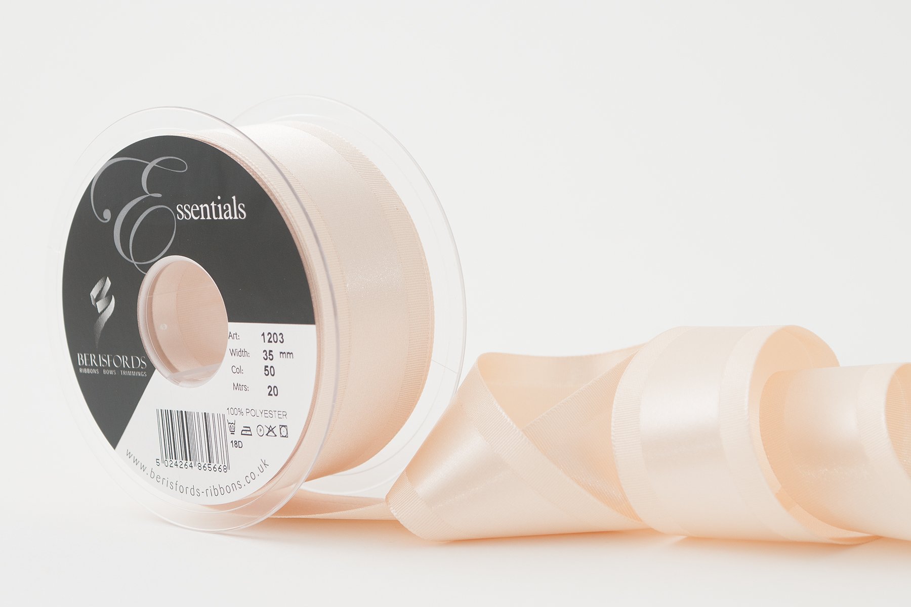 35mm Cream Ribbon for Gift Wrapping, Wedding Decorations, and DIY Crafts - Elegant Satin Finish for Special Occasions