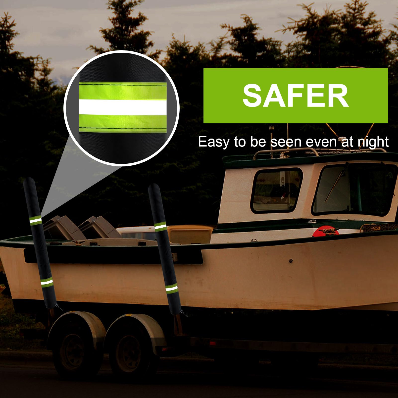 Heavy Duty Boat Trailer Guide Pole Pads - UV Proof for Pontoon, Jet Ski & Fishing Boats - Set of 2