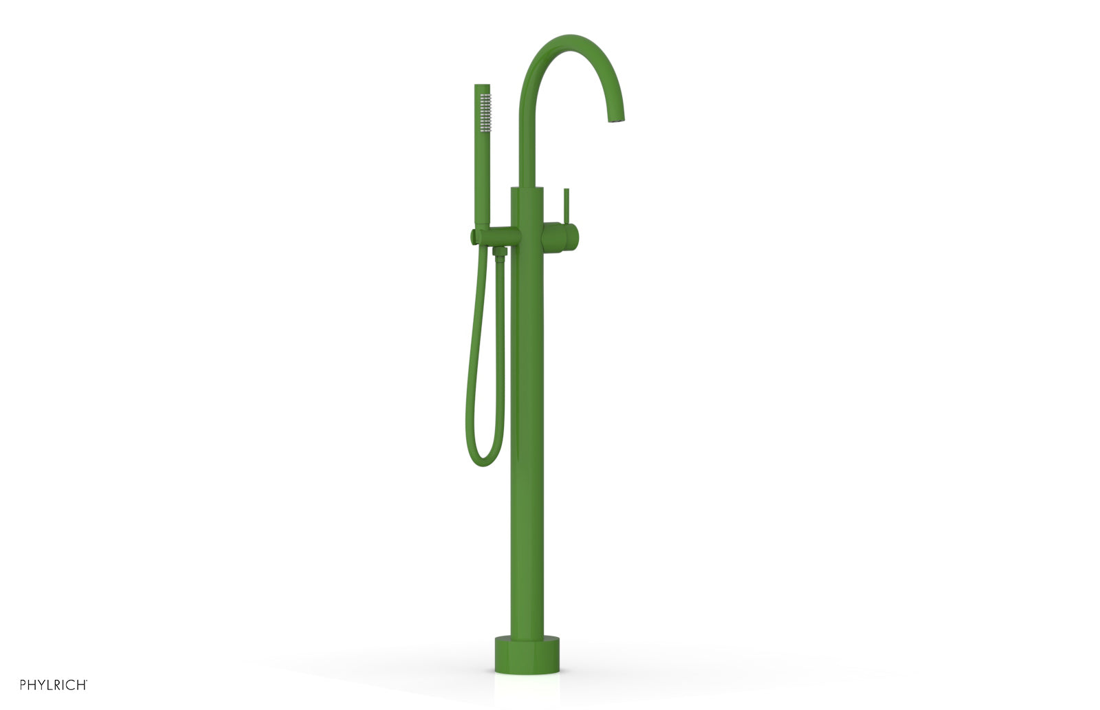 BASIC II Tall Floor Mount Tub Filler with Lever Handle & Hand Shower - 230 45 01 - Perfect for Modern Bathrooms & Spa-Like Showers