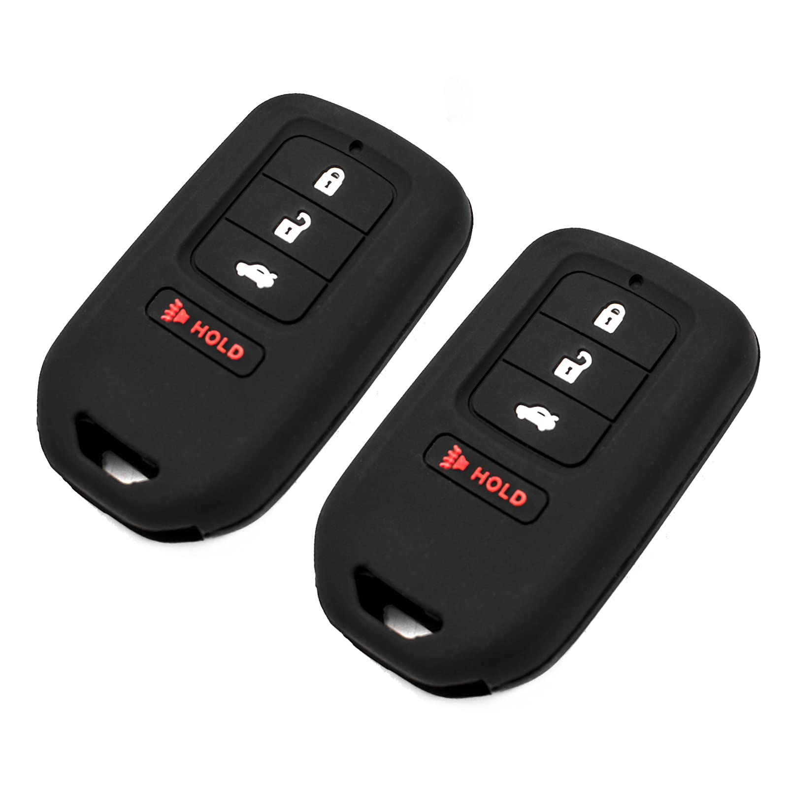 EYANBIS Silicone Key Fob Cover for Honda Accord Civic CR-V CR-Z Fit Insight Odyssey Pilot Ridgeline HR-V - 4 Button Remote Key Protector Case (Black) | Durable Car Accessories for Key Protection | Perfect for Daily Use, Commuting & Travel