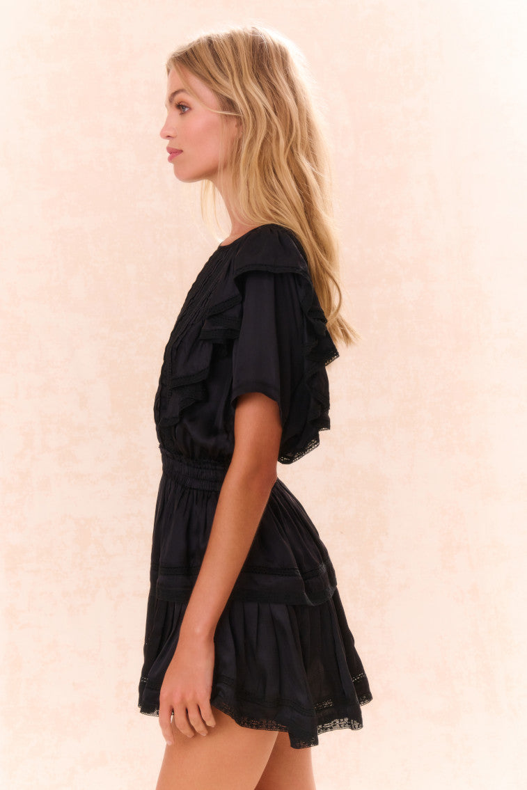 Natasha Ruffle Mini Dress for Women - Floral Print Summer Party Dress with Short Sleeves | Perfect for Cocktail Parties, Date Nights & Beach Vacations