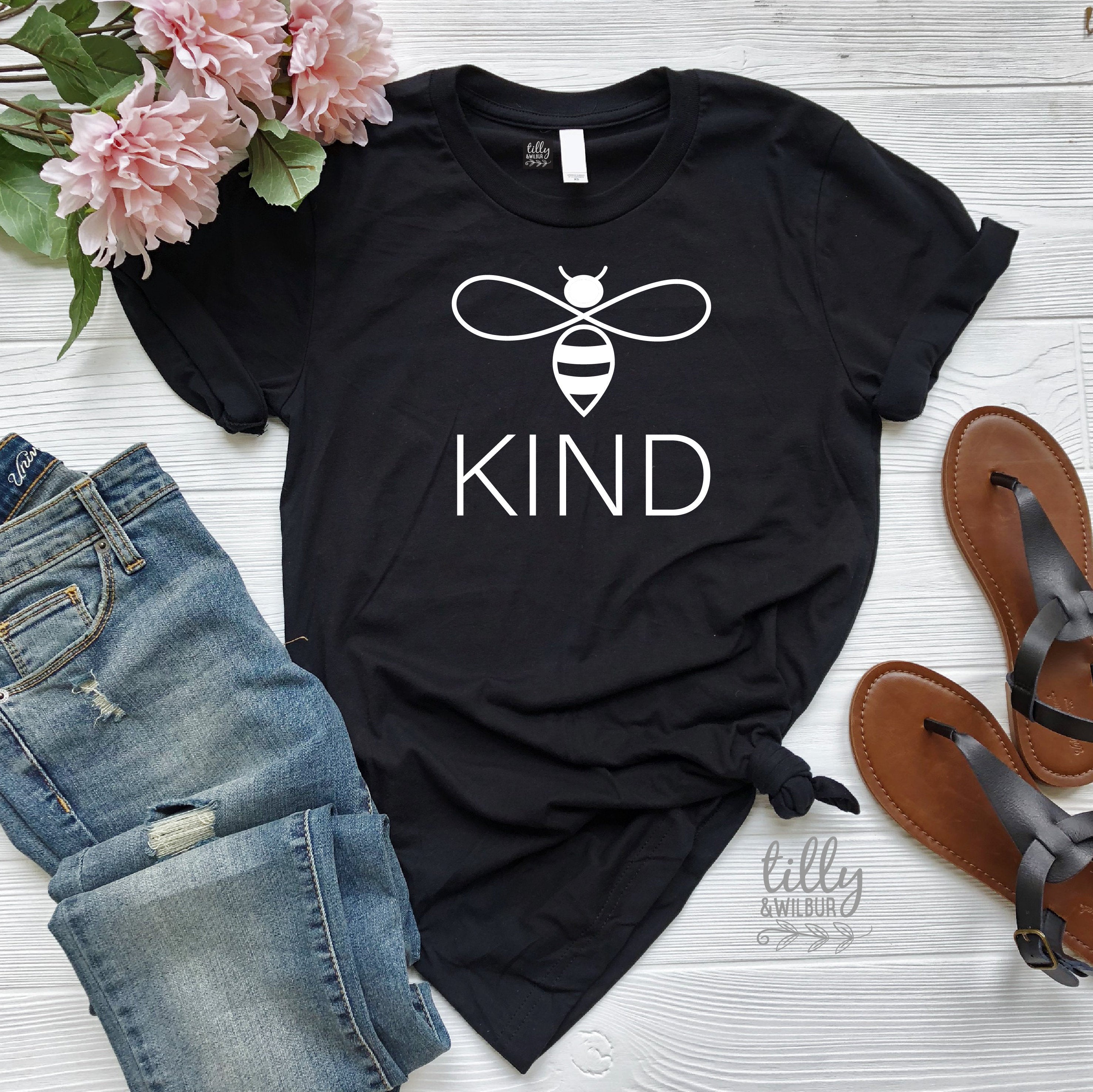 Be Kind Women's T-Shirt | Inspirational Quote Kindness Clothing | Motivational Bee Kind Shirt for Women | Perfect for Daily Wear, Gifts & Kindness Campaigns